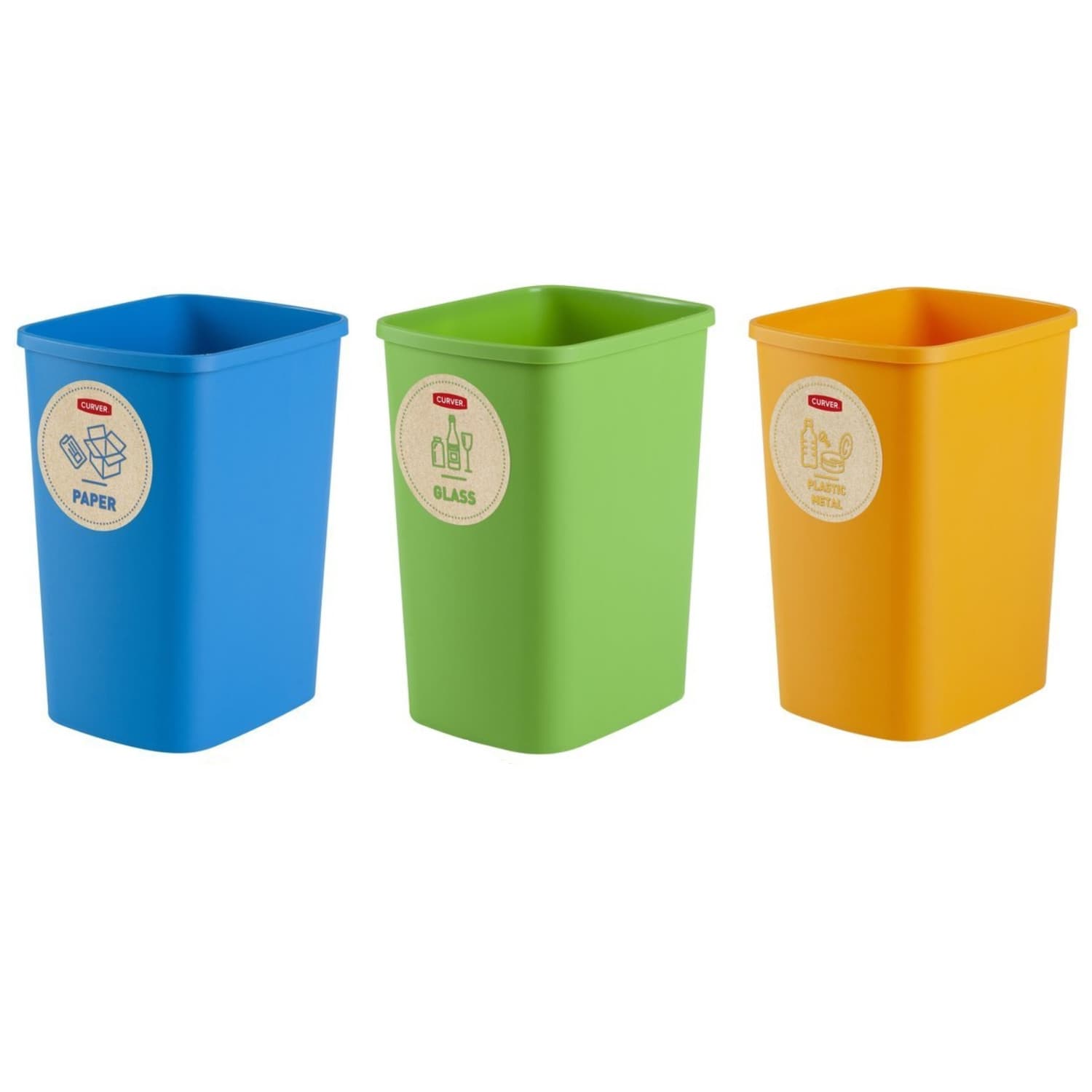 Set 3 košar za ločevanje odpadkov CURVER Eco Friendly 3x25L 2