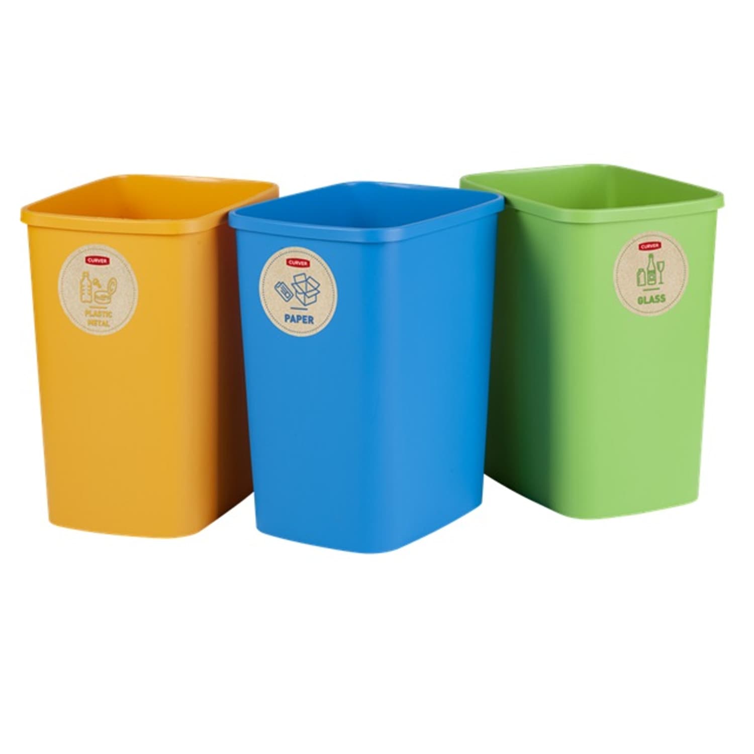 Set 3 košar za ločevanje odpadkov CURVER Eco Friendly 3x25L