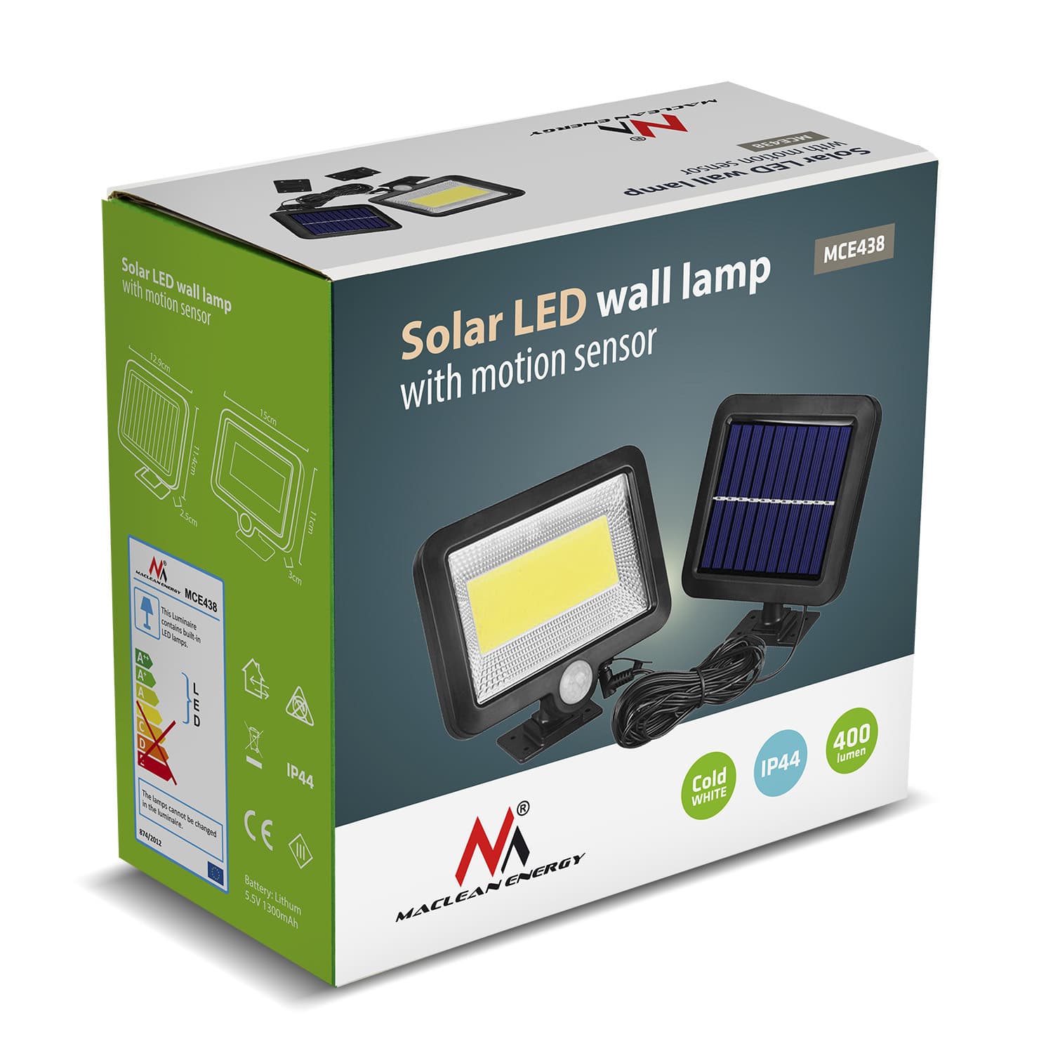 Solarna LED svetilka z detektorjem gibanja Maclean MCE438, 5W 5