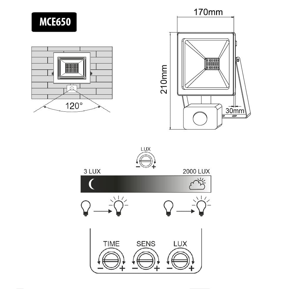 LED Reflektor z detektorjem gibanja Maclean, 50W, hladno bela, IP44 8