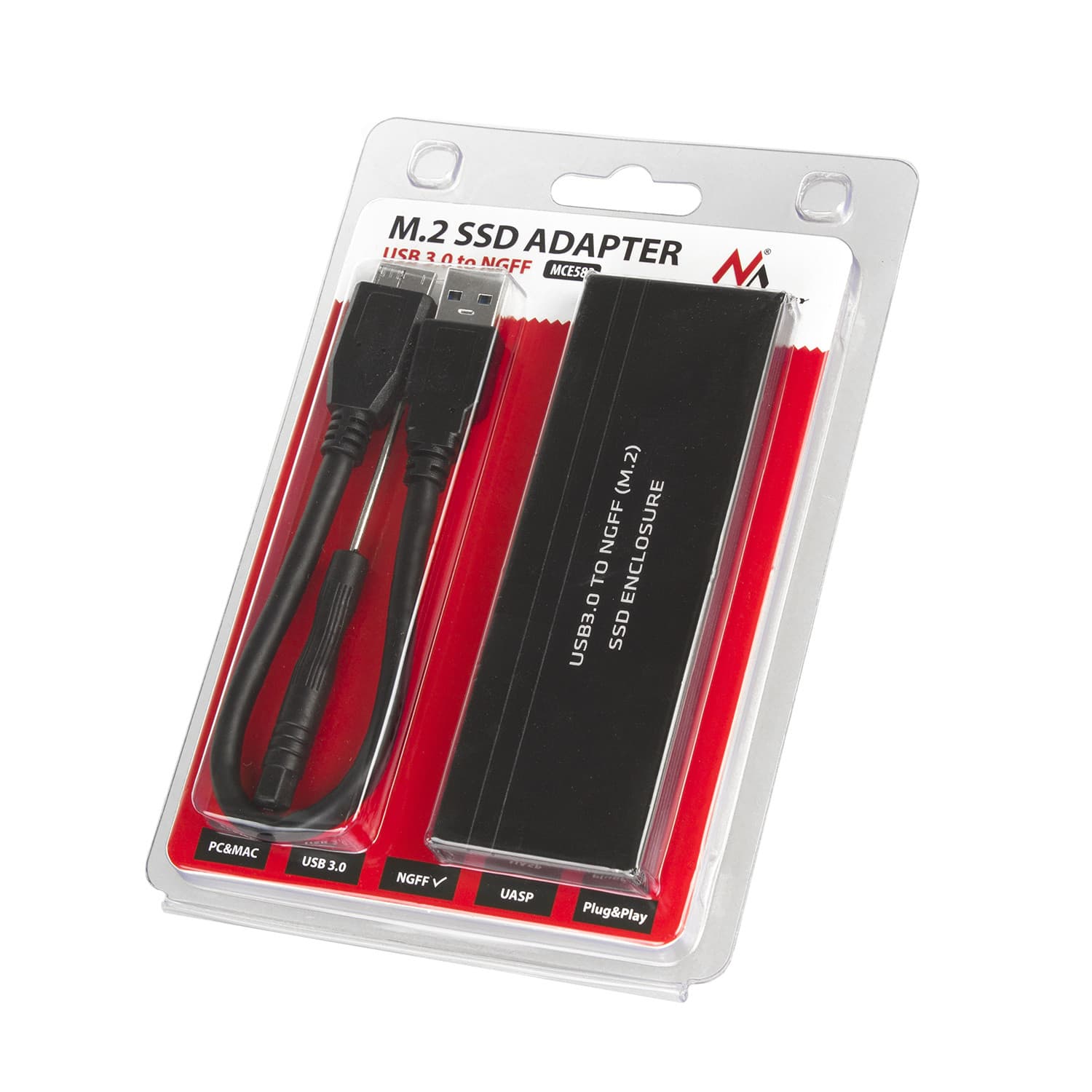 Ohišje za SSD M.2 Maclean, USB 3.0, aluminijasto 3