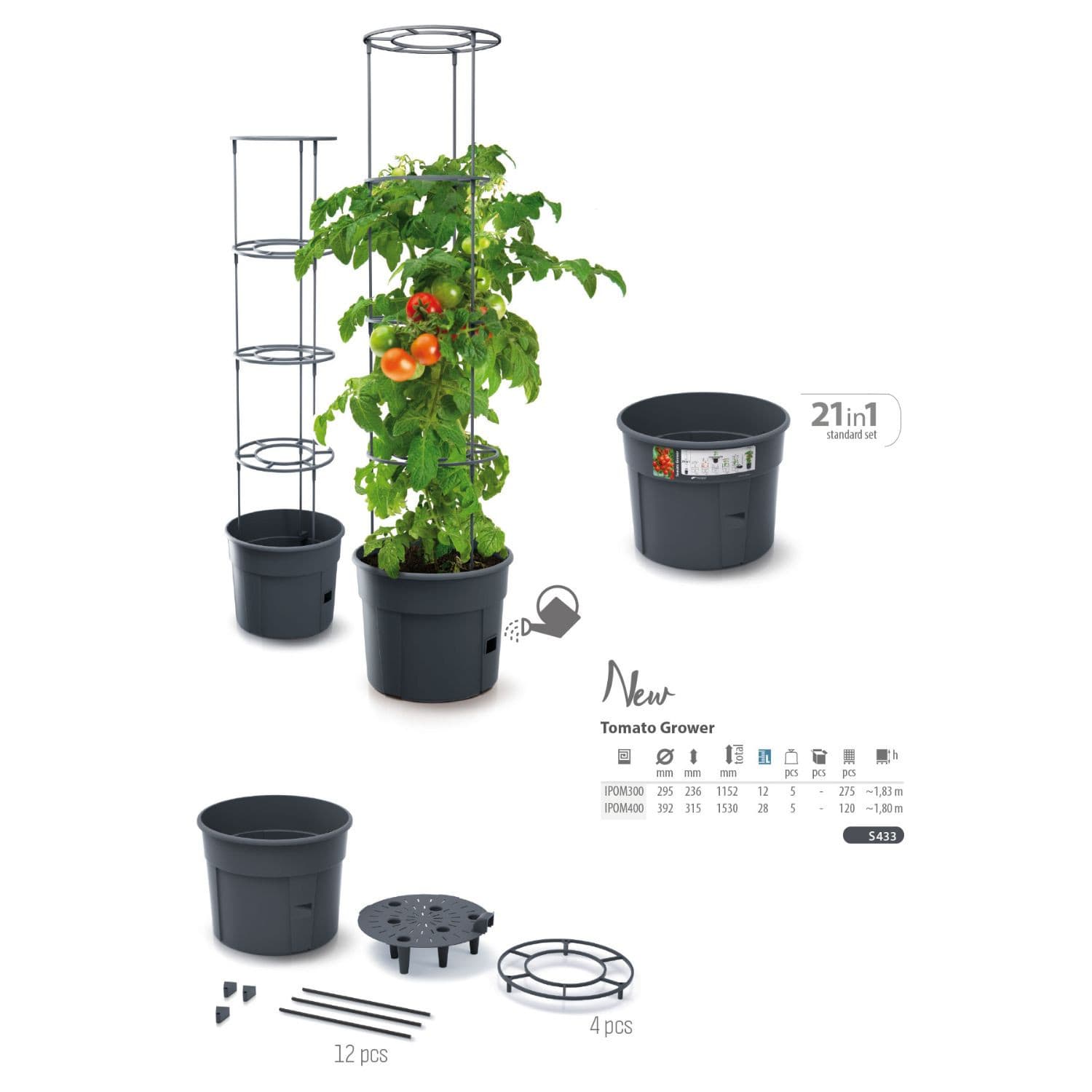 Doniczka za paradižnik Prosperplast Tomato Grower IPOM400, antracit 5