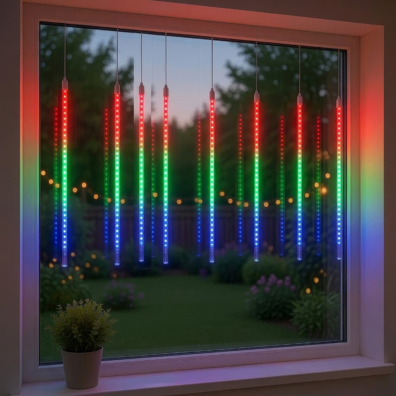 Solarna LED svetilka Maclean MCE412, 2,4m, 144 RGB LED 6