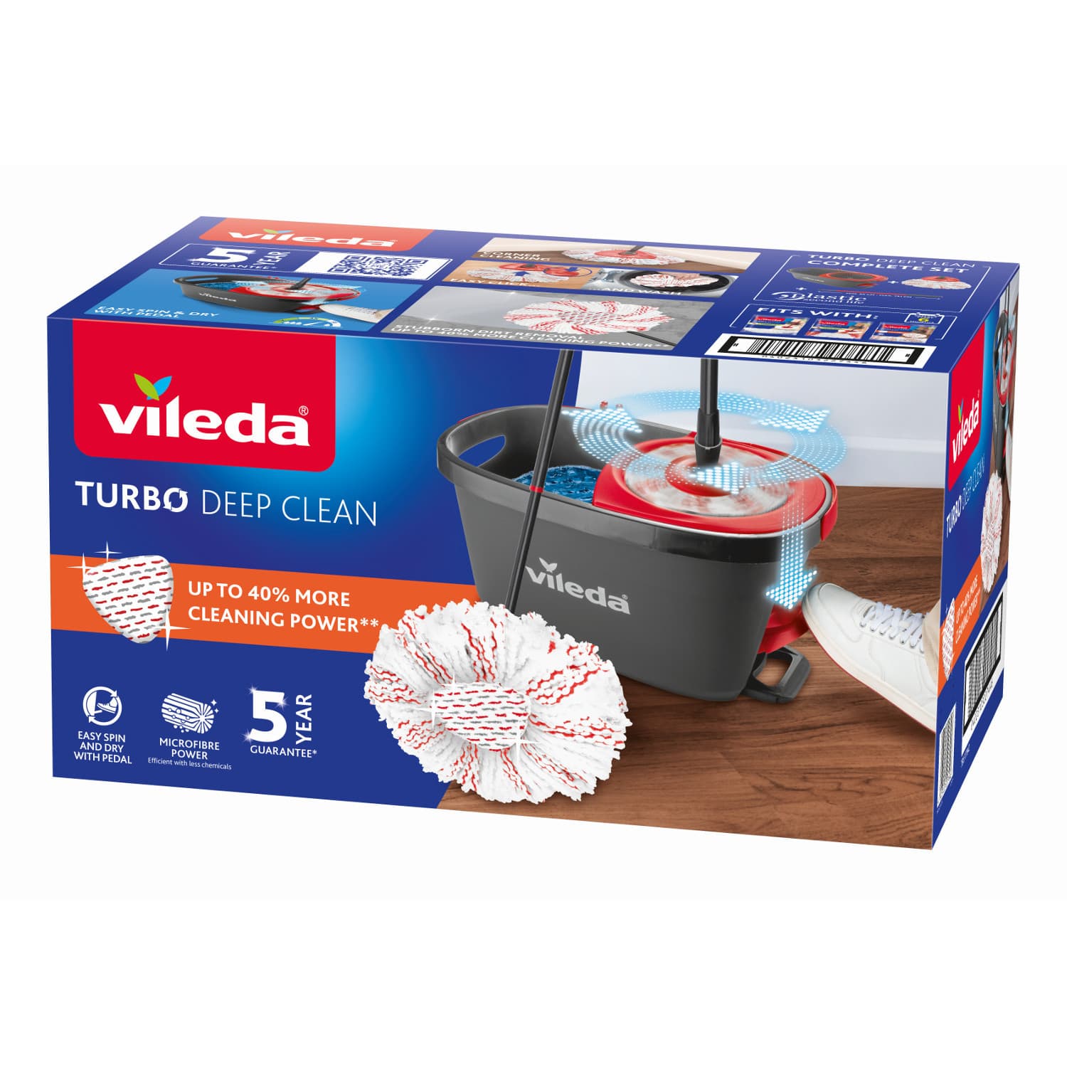 Vrtljivi set za mop Vileda Turbo Deep Clean 8