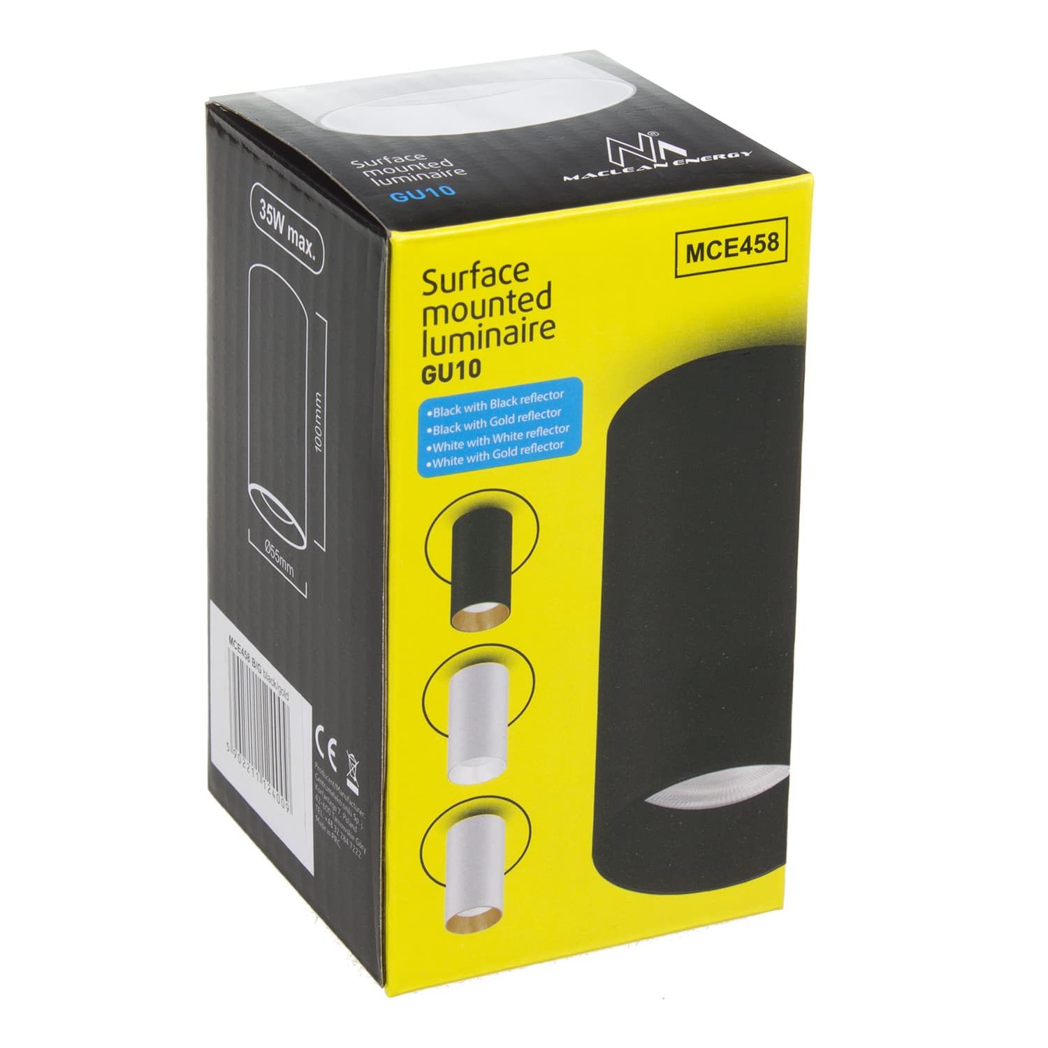 Okrogla stropna napeljava Maclean GU10, aluminij, bela/zlata, MCE458 W/G 4