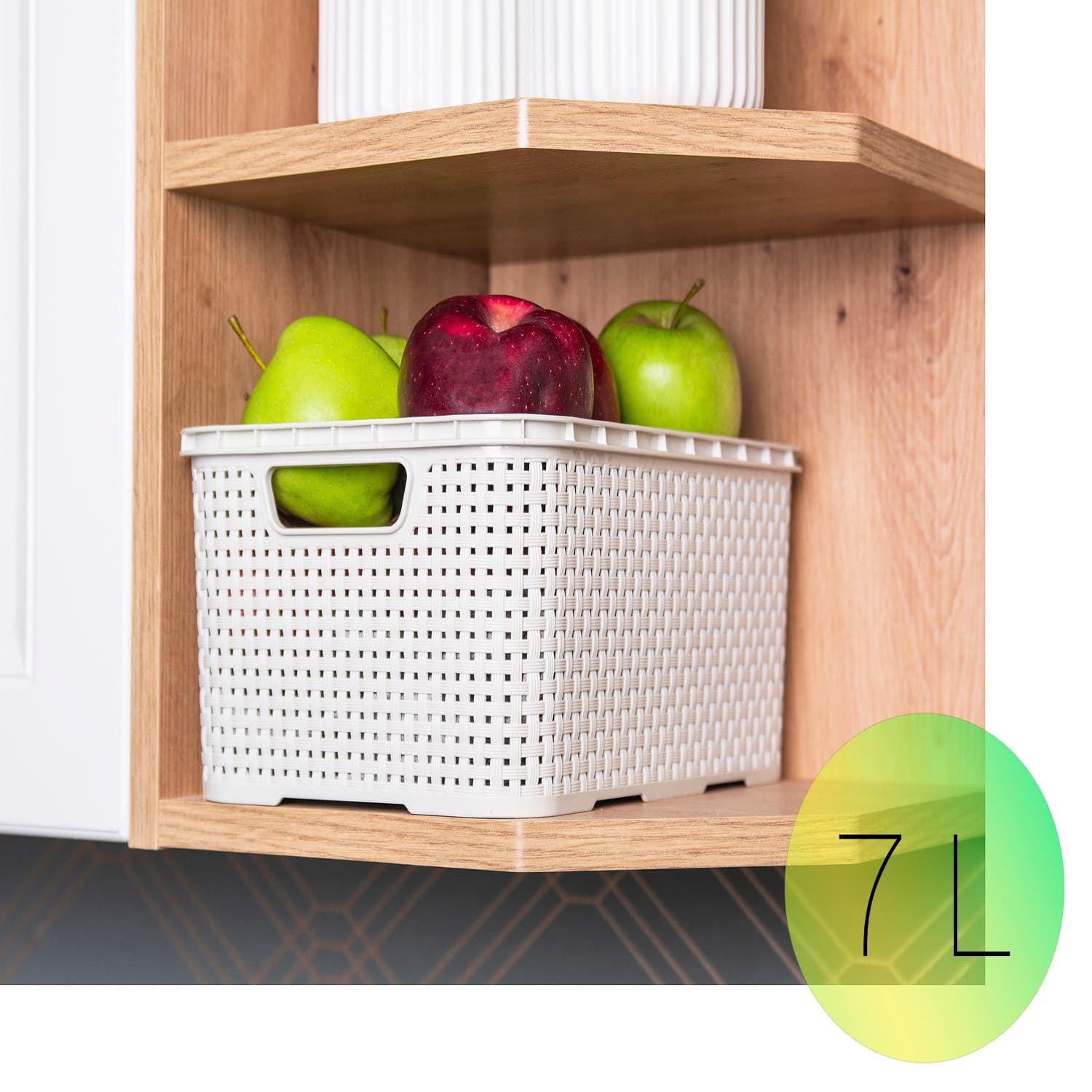 BranQ košara 'Rattan' 7L, starinsko bela 2