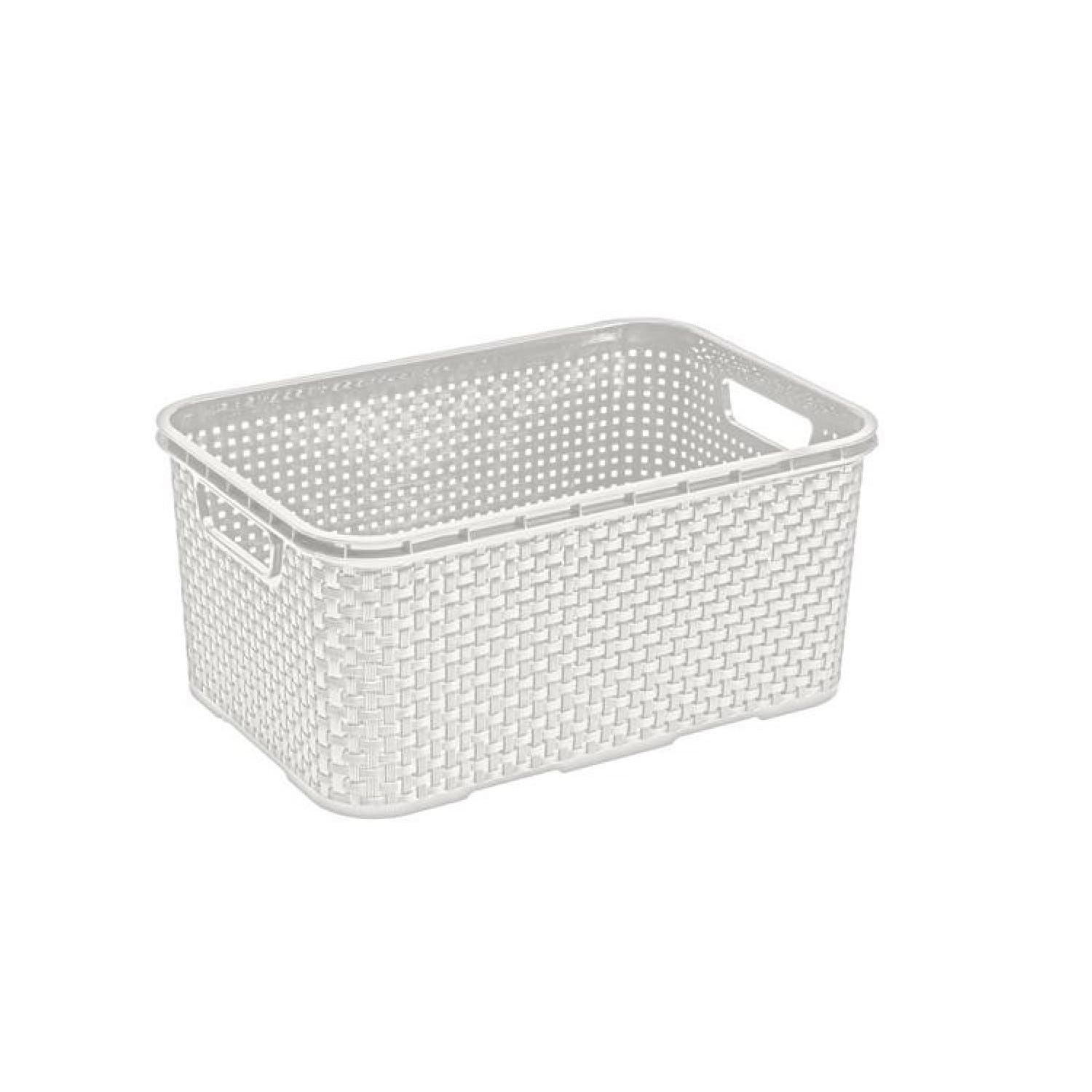 BranQ košara 'Rattan' 7L, starinsko bela