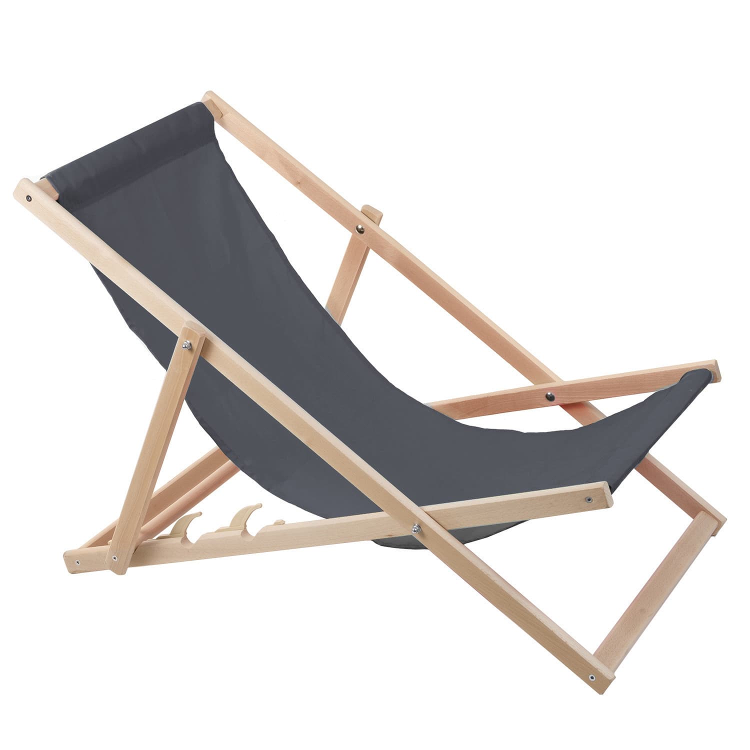 WOODOK ležalnik za plažo, lesen, siv 2