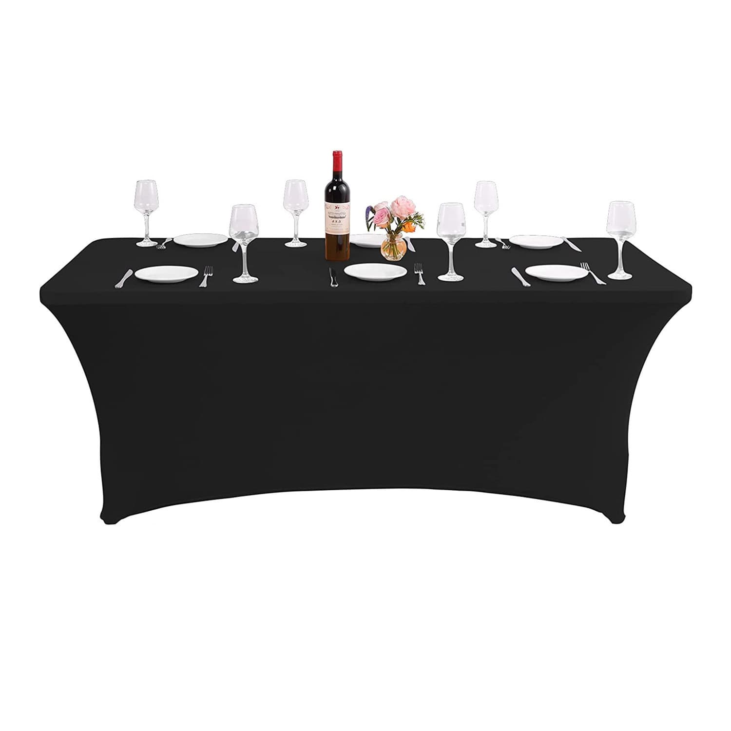 Prilagodljiv prt za catering mize GreenBlue, 180x75x74cm, črn, Spandex 2