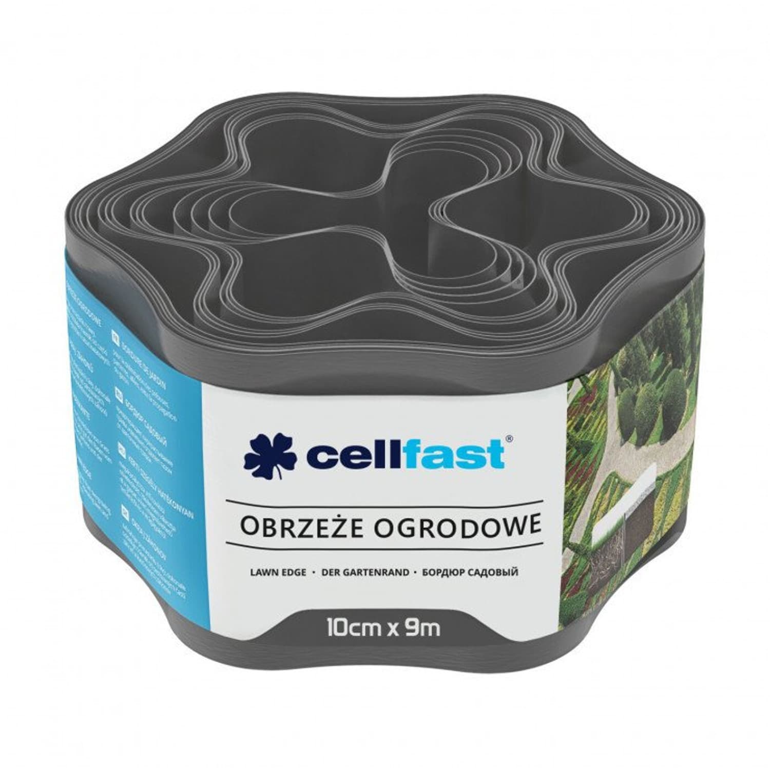 Vrtno obrobo Cellfast, 10 cm x 9 m, grafitna