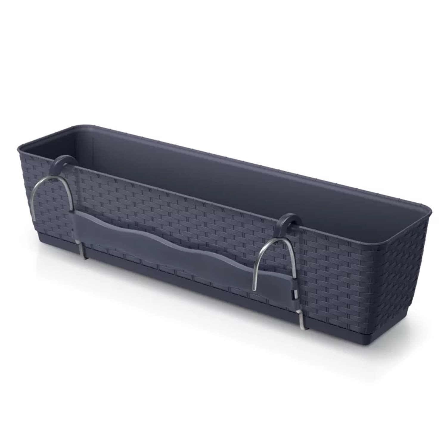 Prosperplast DRL600PW Ratolla Case Balkonska cvetlična korita z antracit kljukami, 59cm