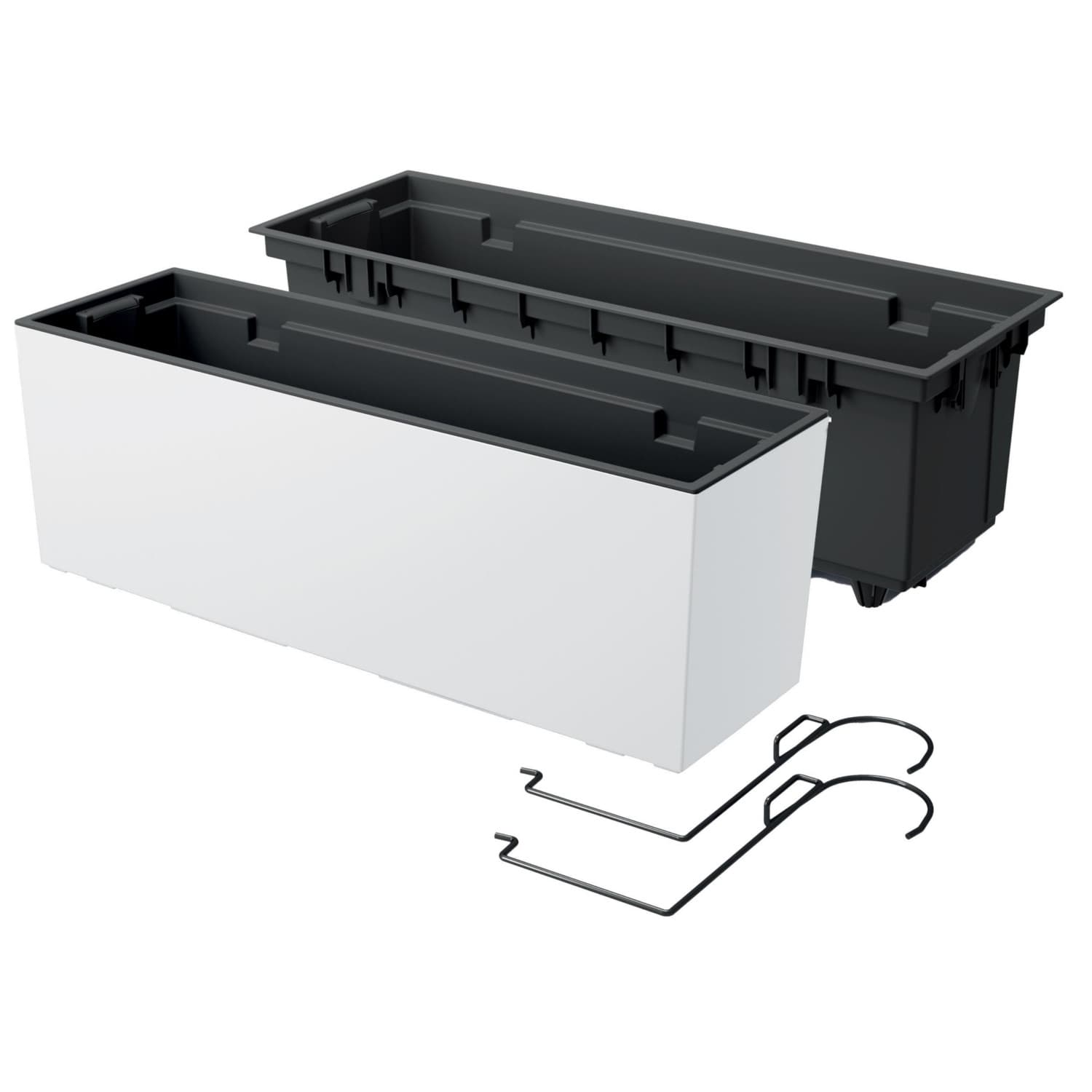 Prosperplast Balkonska korita z ročaji Urbi Case DUC600W, bela 2