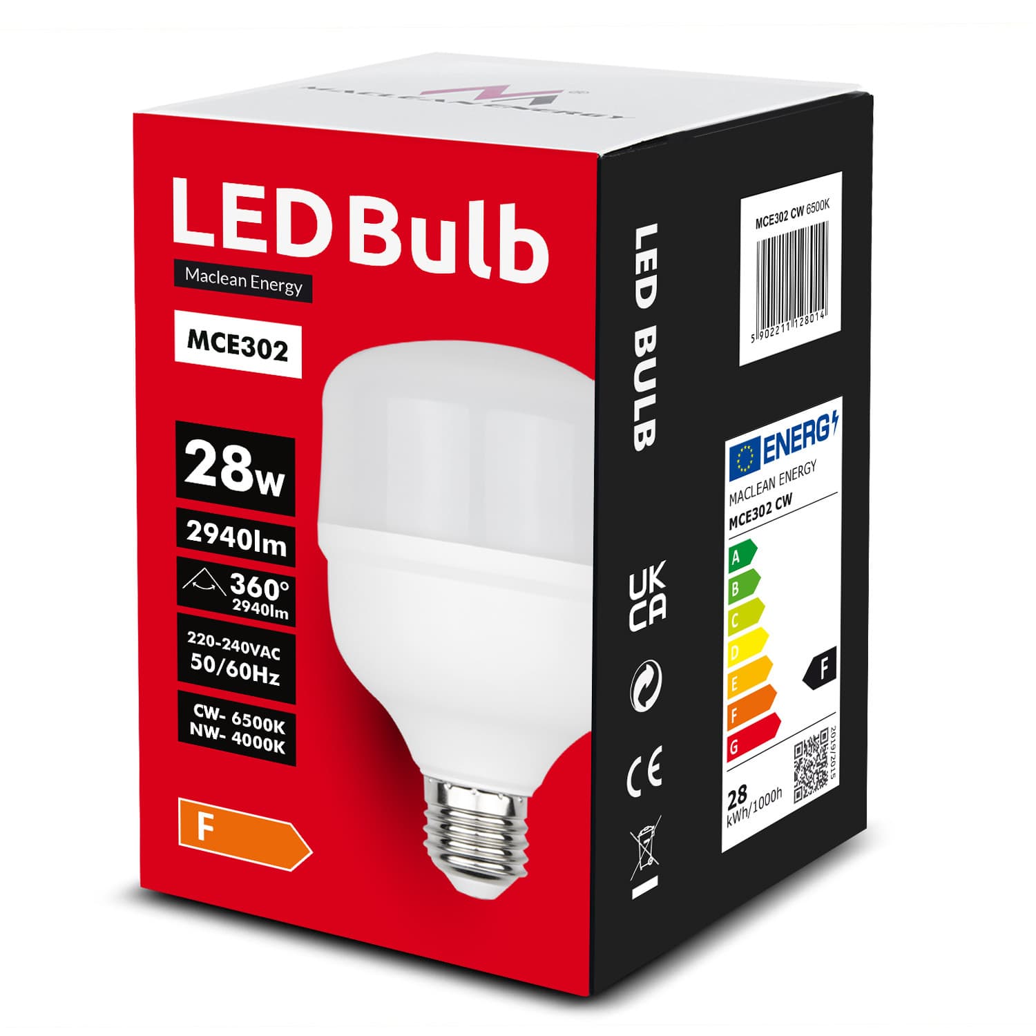 LED sijalka Maclean MCE302, E27, 28W, 4000K, 2940lm 2