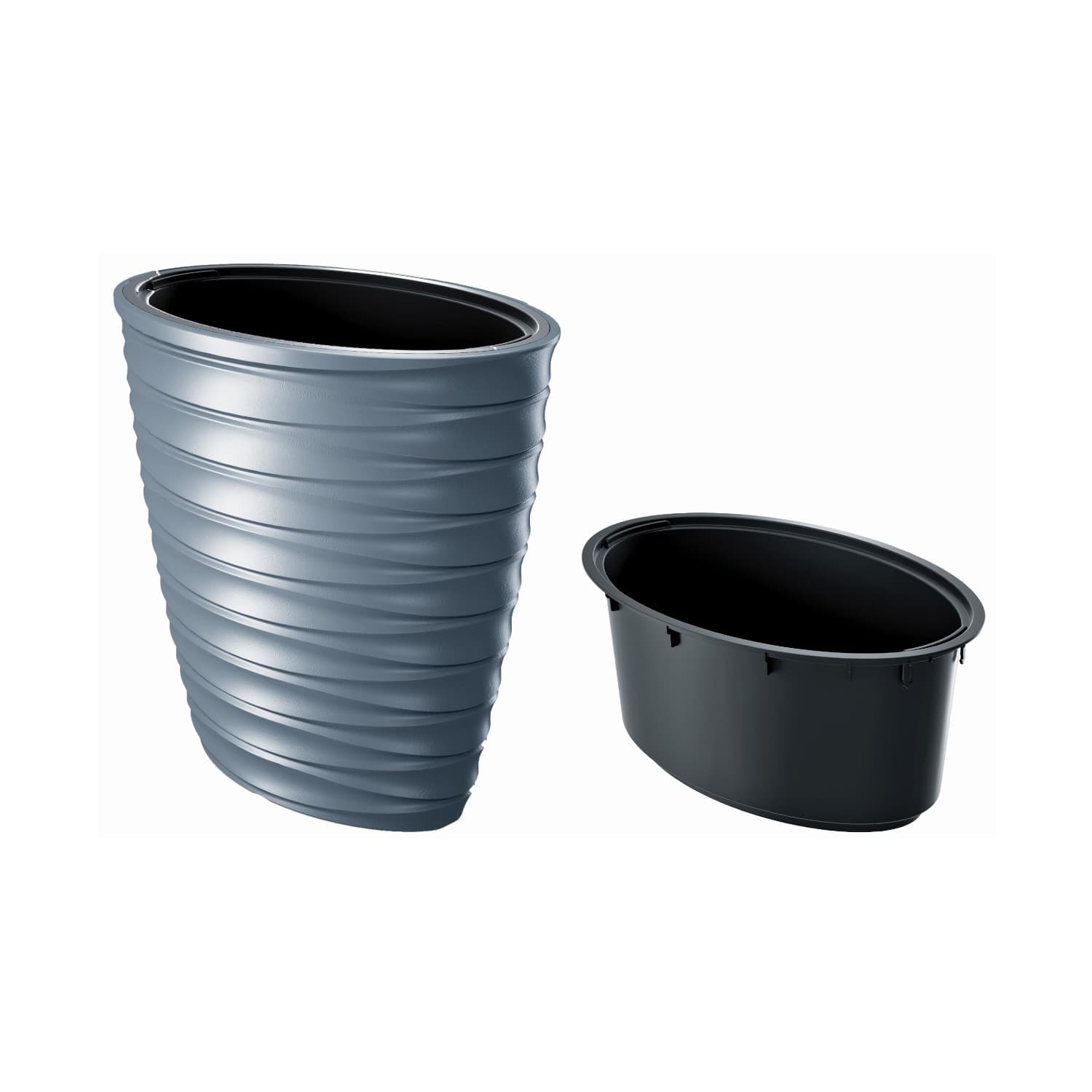 Prosperplast DPFEE600 Freze Ovalna cvetlična posoda, svetlo siva, 59,3cm