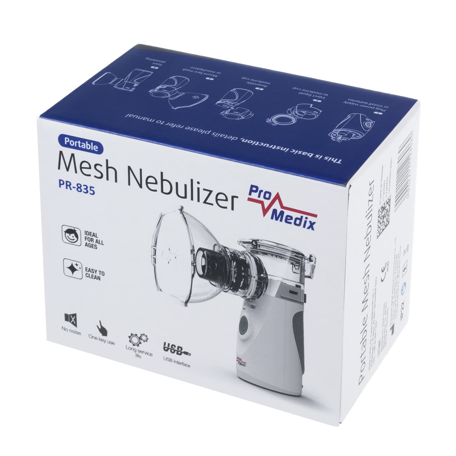 Prenosni inhalator ProMedix PR-835, baterijski/USB, siv 8