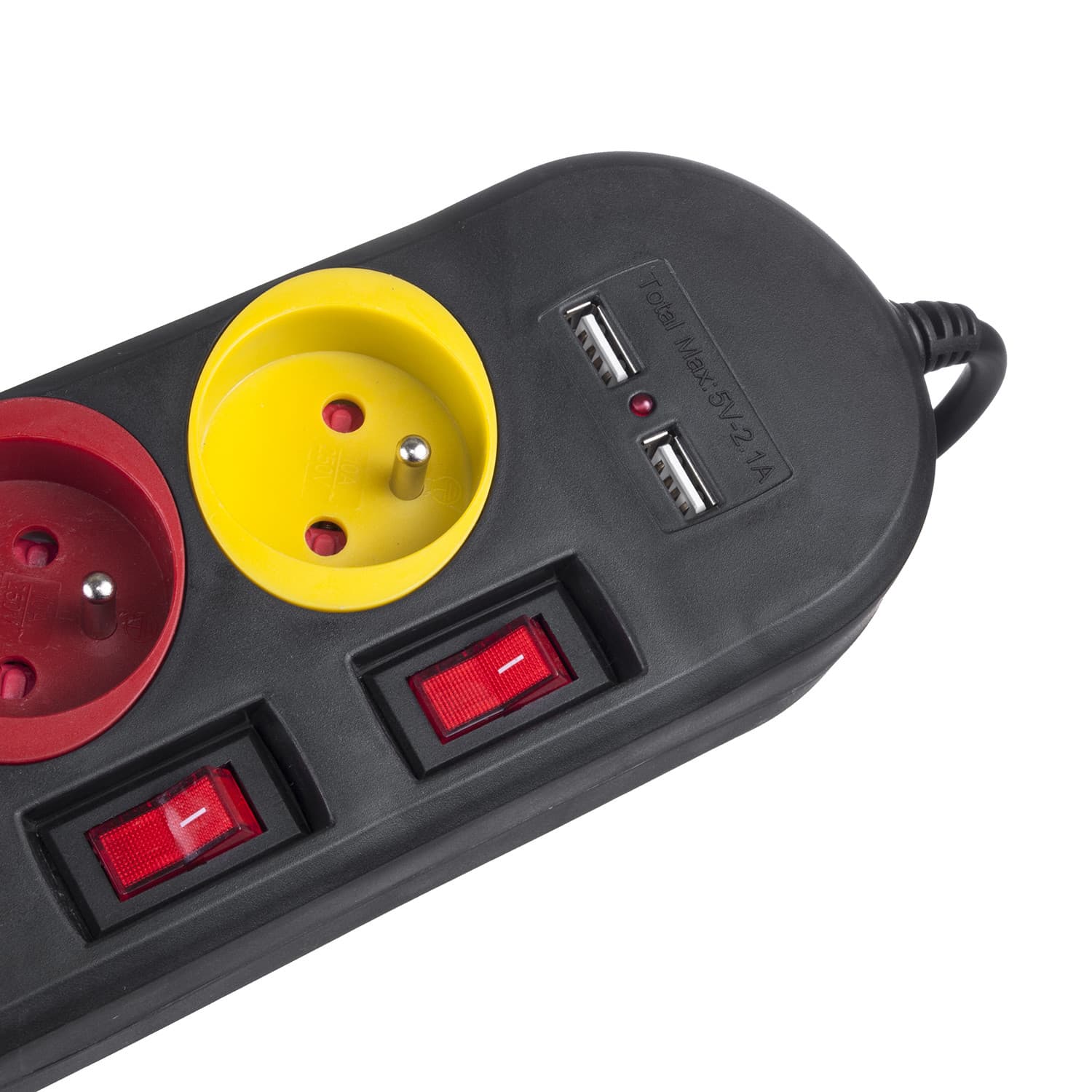 Podaljšek z multiplo 4x230V + 2xUSB Maclean MCE229 B, črn 5