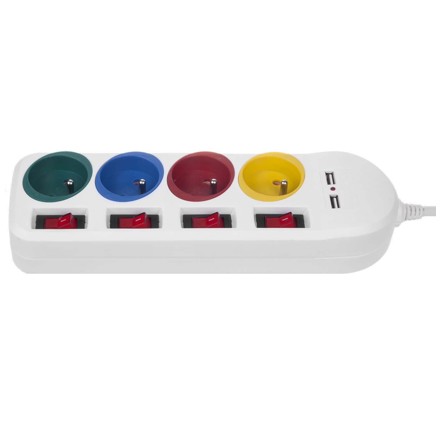 Podaljšek z multiplo 4x230V + 2xUSB Maclean MCE229 W, bela 3