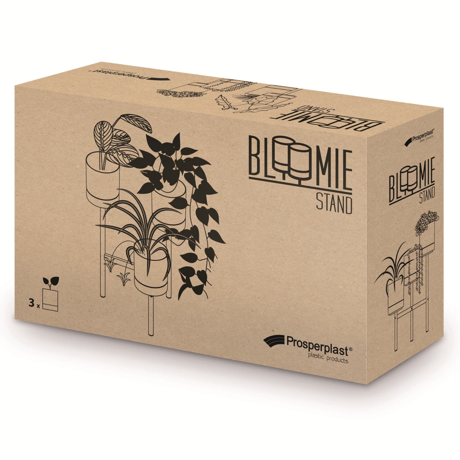 Leseni cvetlični lonci BLOOMIE STAND 3/1, beli 3
