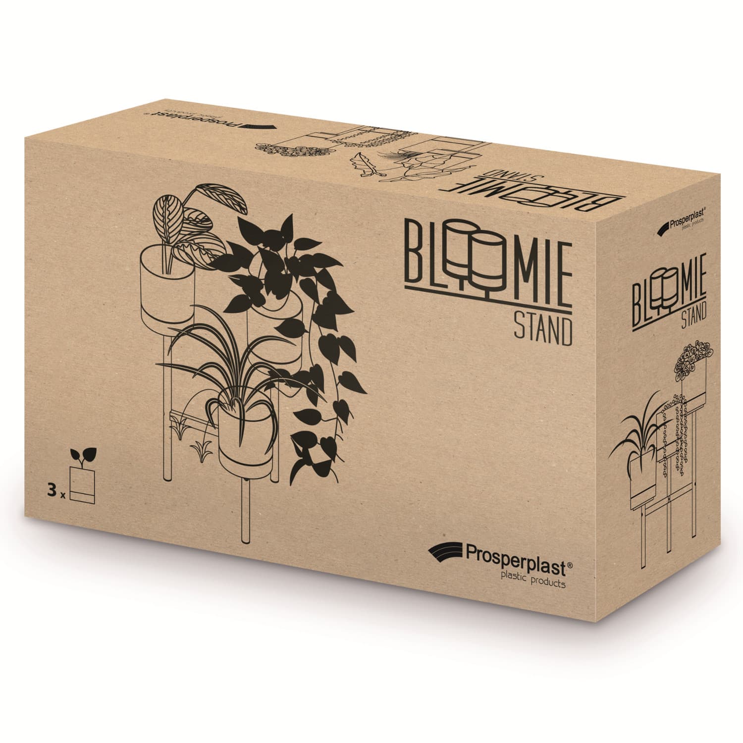 Prosperplast BLOOMIE STAND stojalo za rože, belo 3