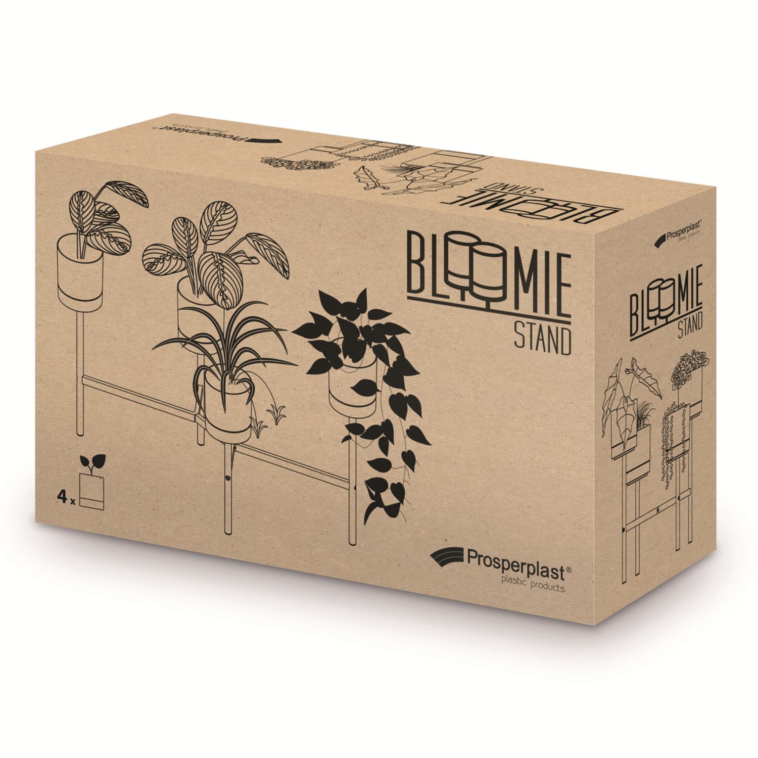 Prosperplast BLOOMIE STAND stojalo za rože, belo 4