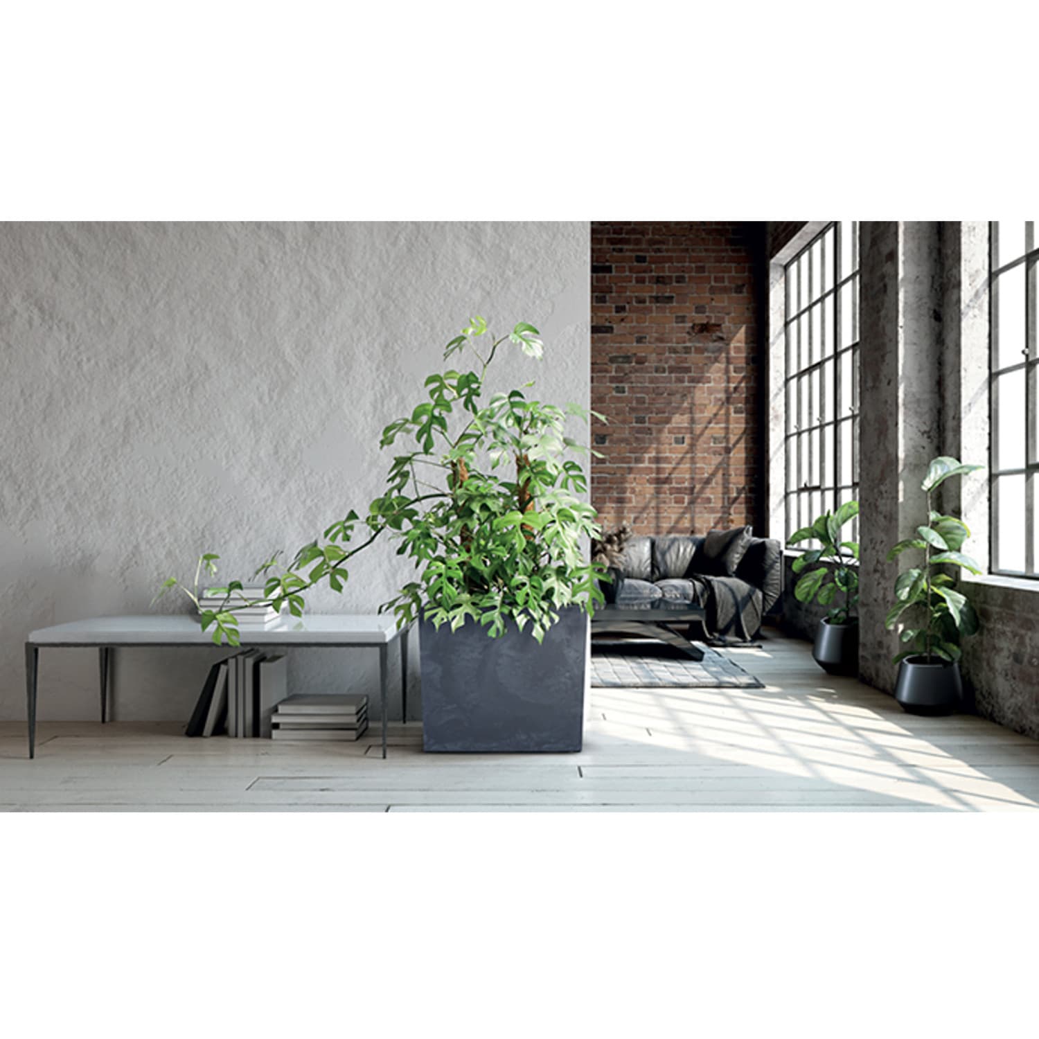 Dvodelna vaza URBI CASE TOWER, betonski videz, DUC800TE, 77 cm, antracit 3