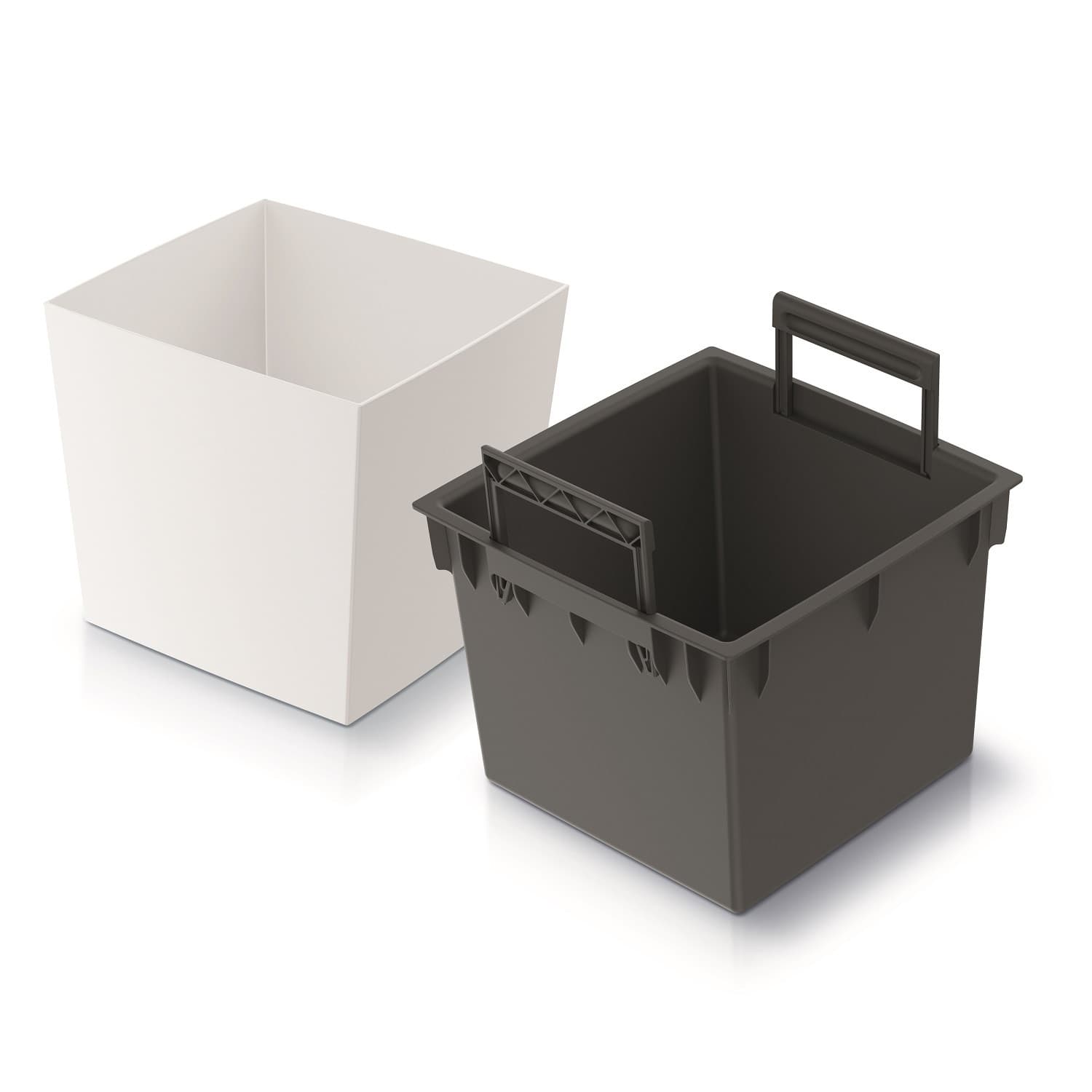 Dvodelna vaza URBI SQUARE LOW DURS300L, 29,5 cm, bela, kvadratna 2