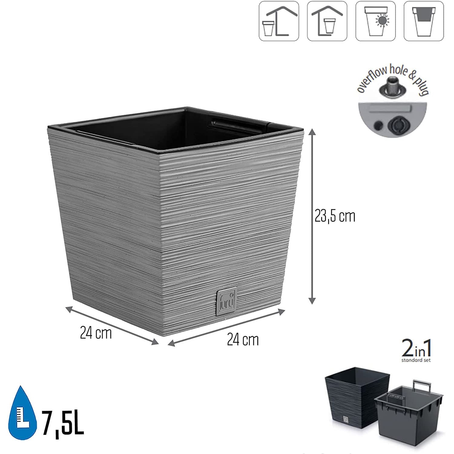 Donic' Furu Square Low DFS240, beton, s podstavkom 2