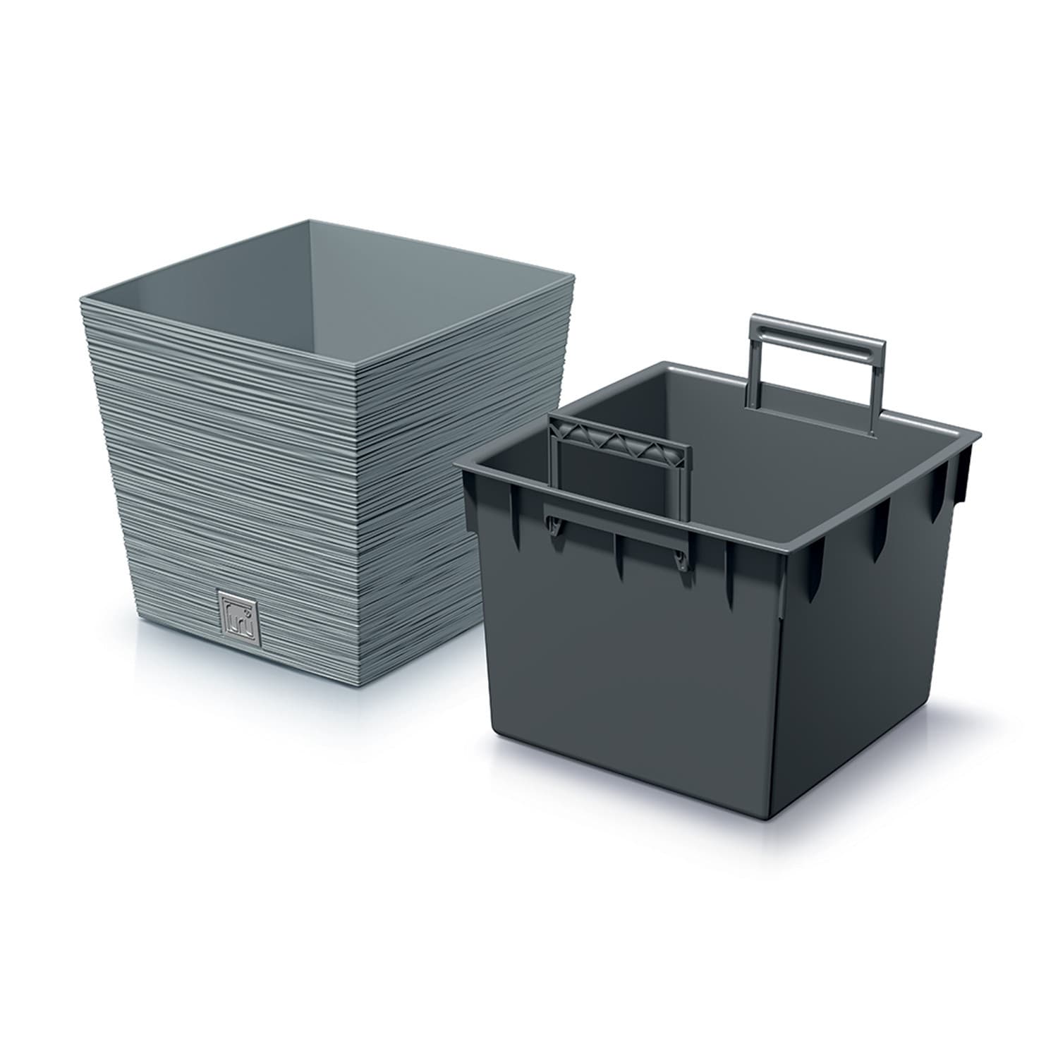 Prosperplast DM L Doniczka FURU SQUARE LOW, beton, 30cm 2