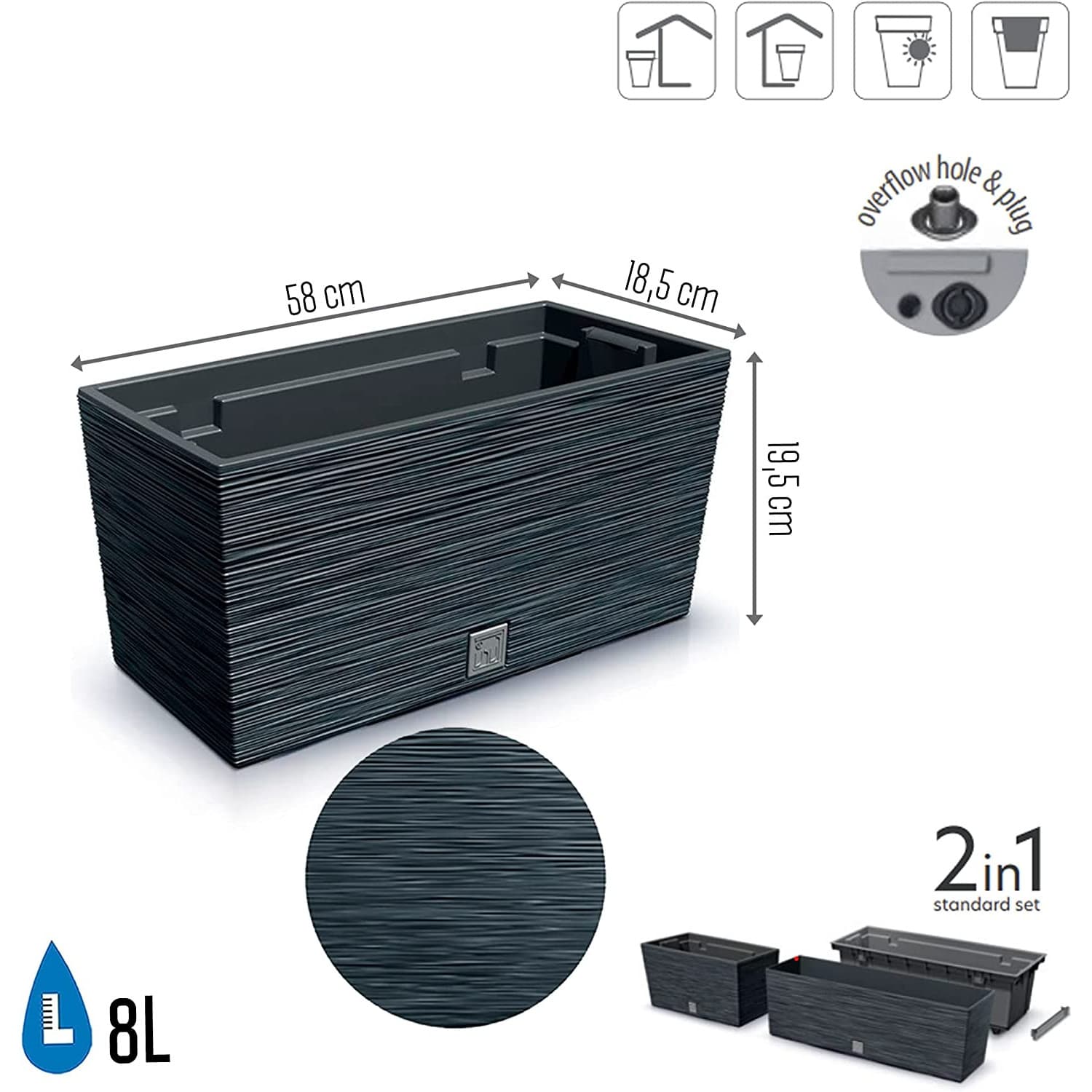 Prosperplast FURU CASE DFC400 | antracit 2