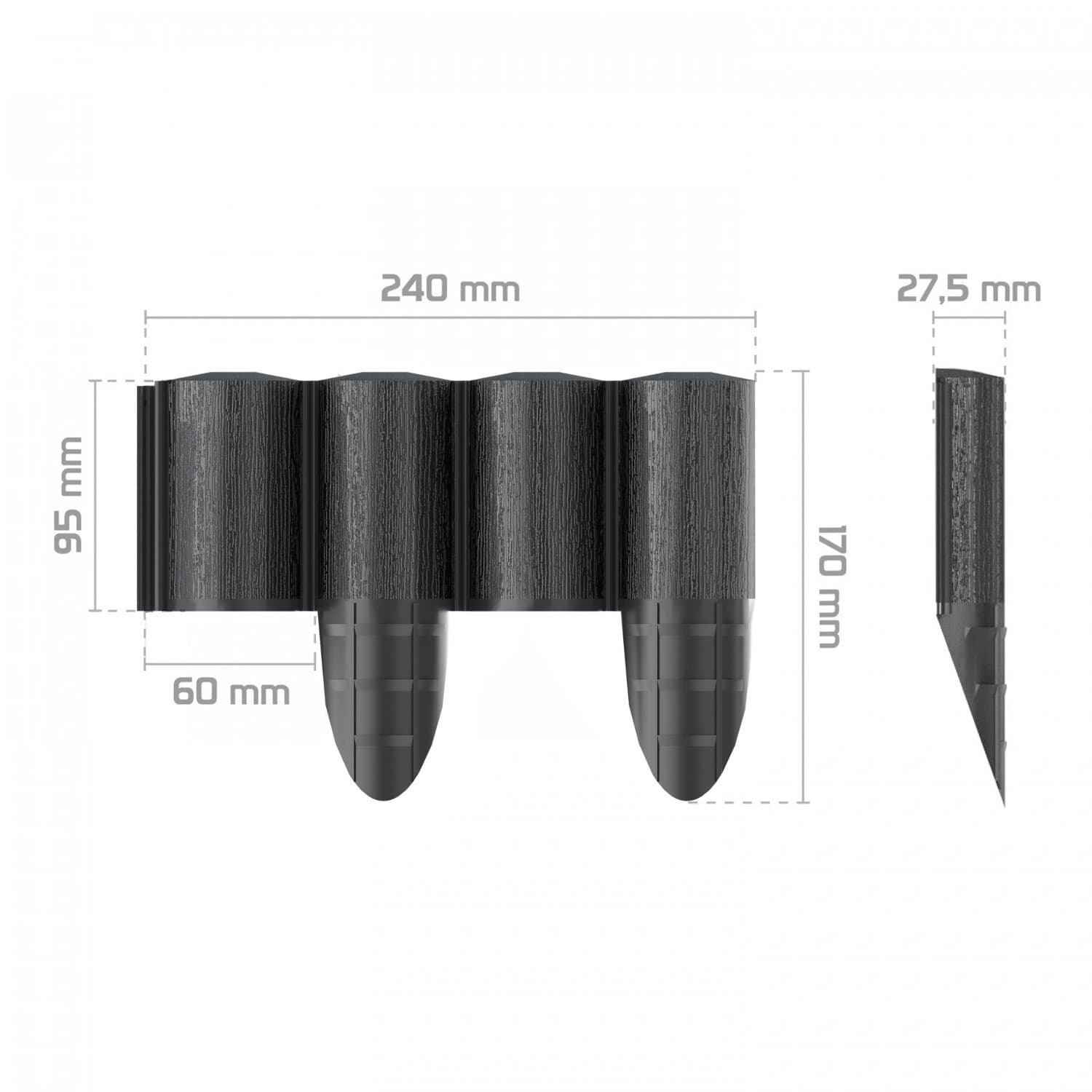 Vrtna palisada Cellfast ECO 2,4 m, antracit 2