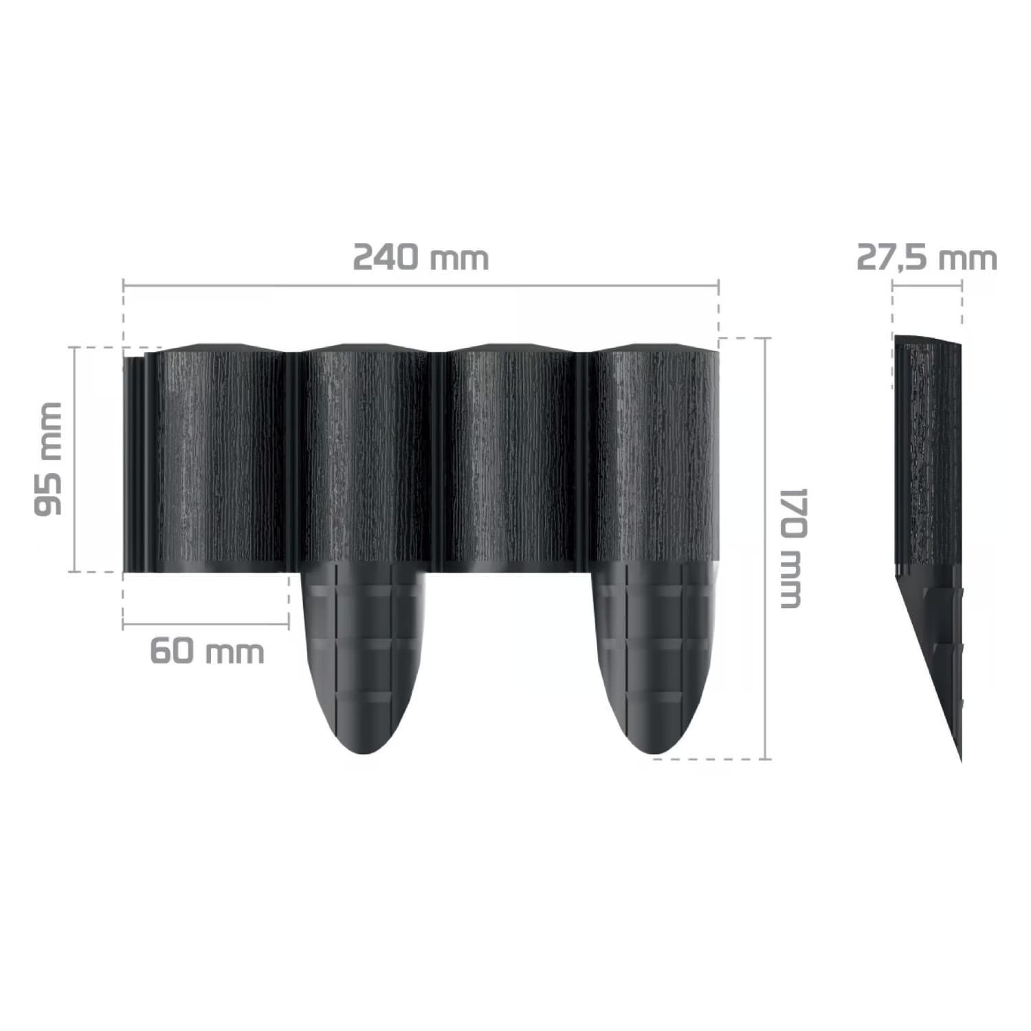 Vrtna palisada Cellfast ECO 2,4 m, antracit 4