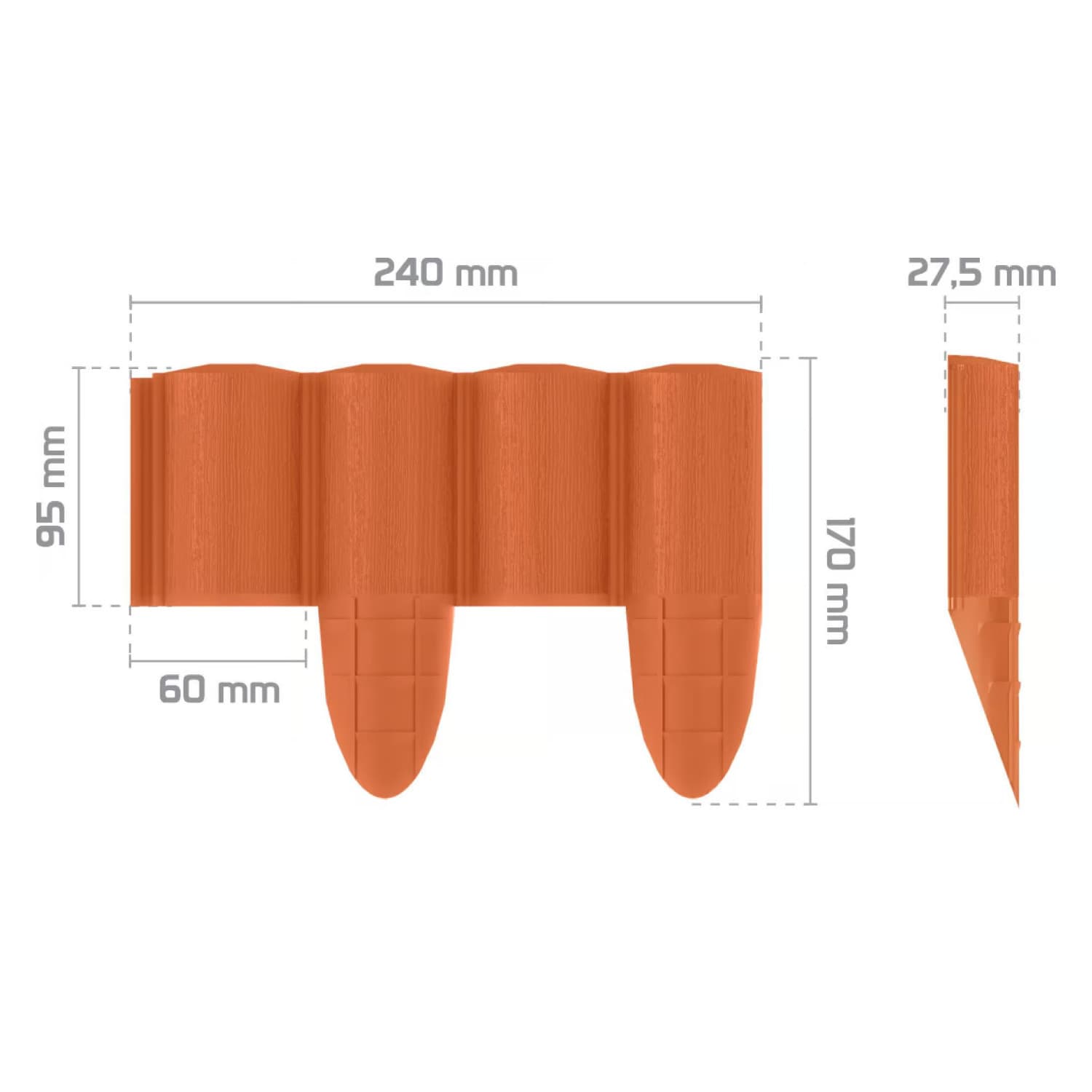 Vrtna palisada Cellfast ECO 2,4 m, rdeča 4