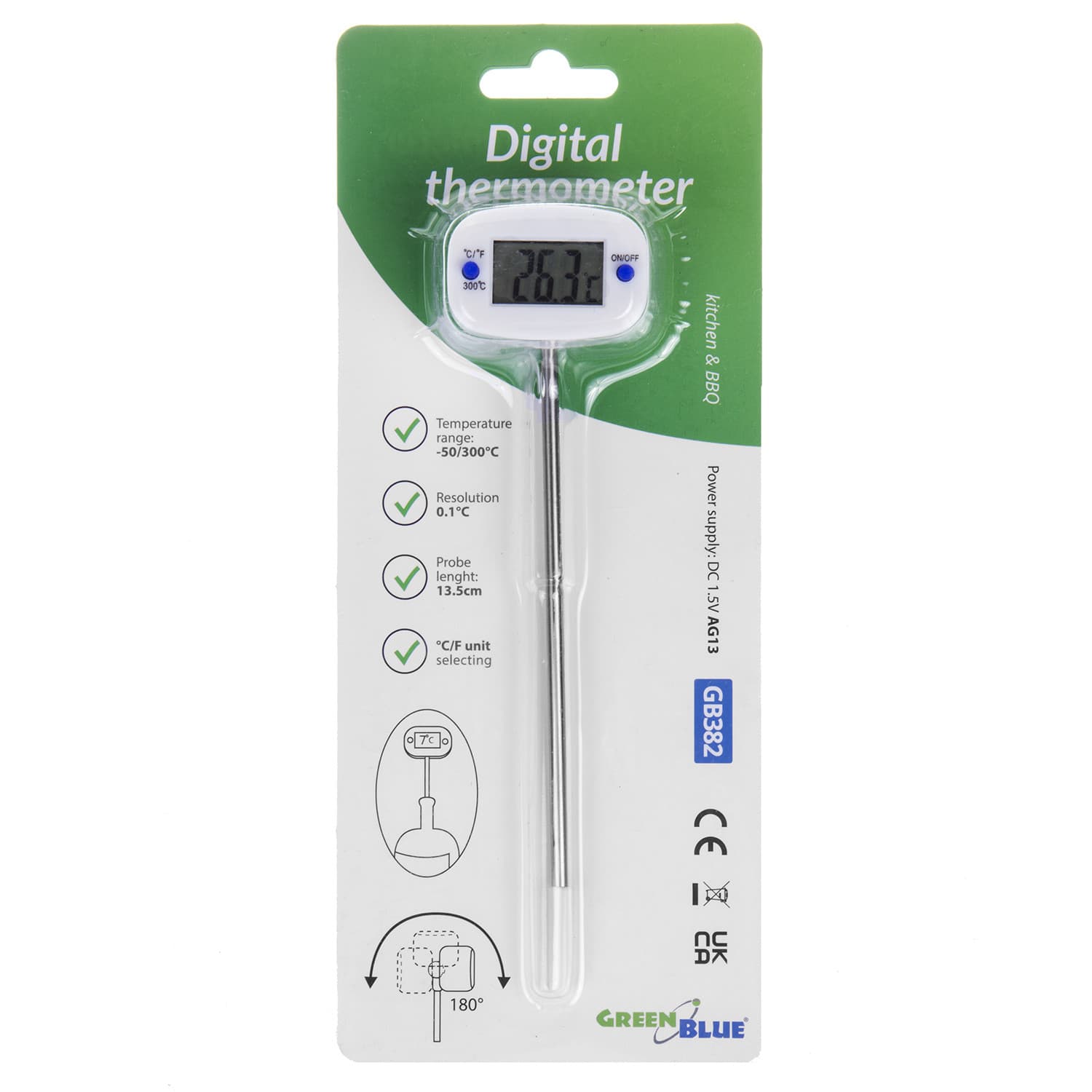 Termometer za živila GreenBlue GB382, -50°C do +300°C 5
