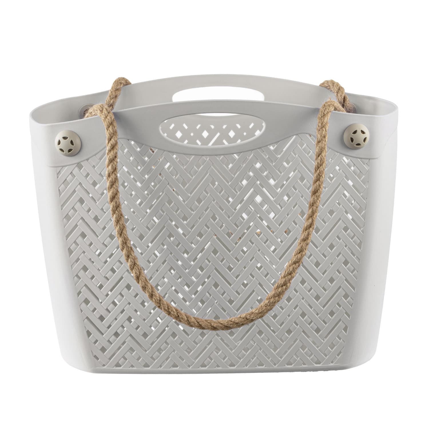BranQ Boho - Ažurna nakupovalna torba, bela, 44cm