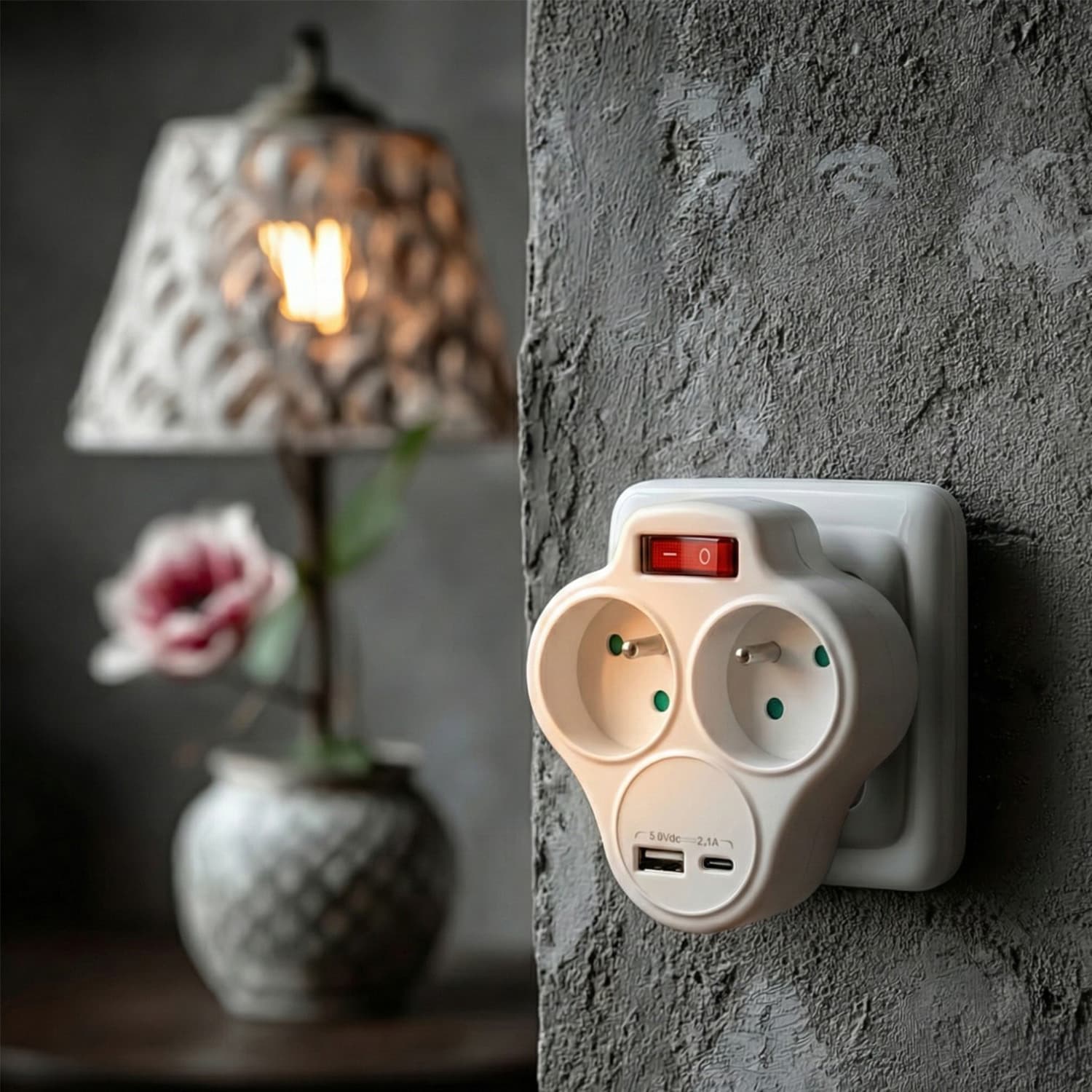 Razš iritev vt in a z 2 vti č n ici in USB A/C 2.4A, tipa E, Maclean 6