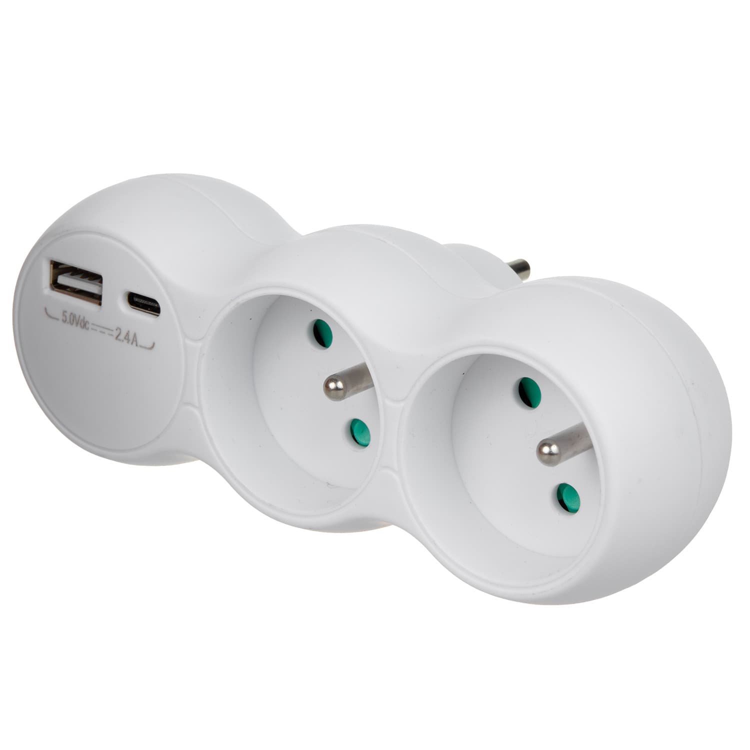 Maclean MCE339 E razdelilnik z 2 vtičnicama in 2x USB A/C 3