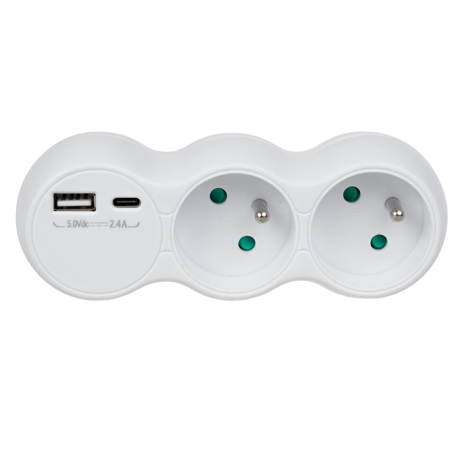 Maclean MCE339 E razdelilnik z 2 vtičnicama in 2x USB A/C