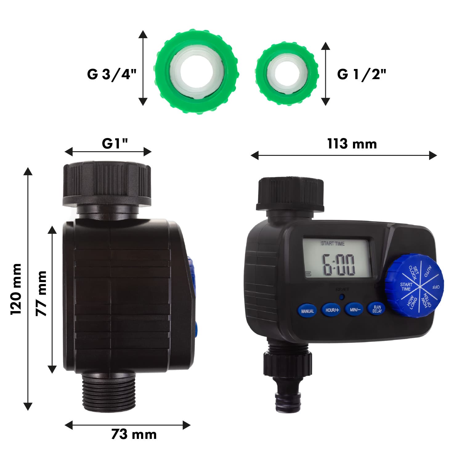 Elektronski časovnik za zalivanje GreenBlue GB390 8