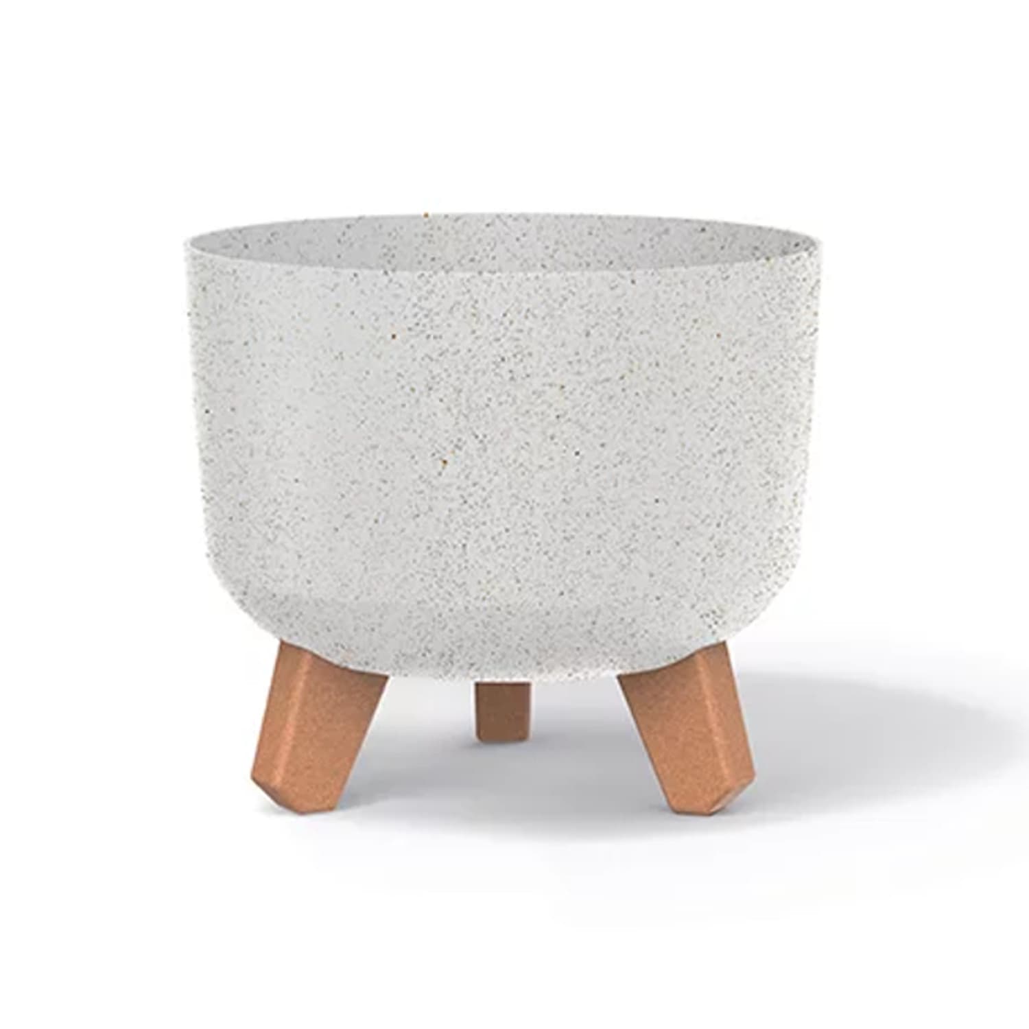 Prosperplast Gracia Eco Wood bela okrogla doniczka, Ø 200 mm