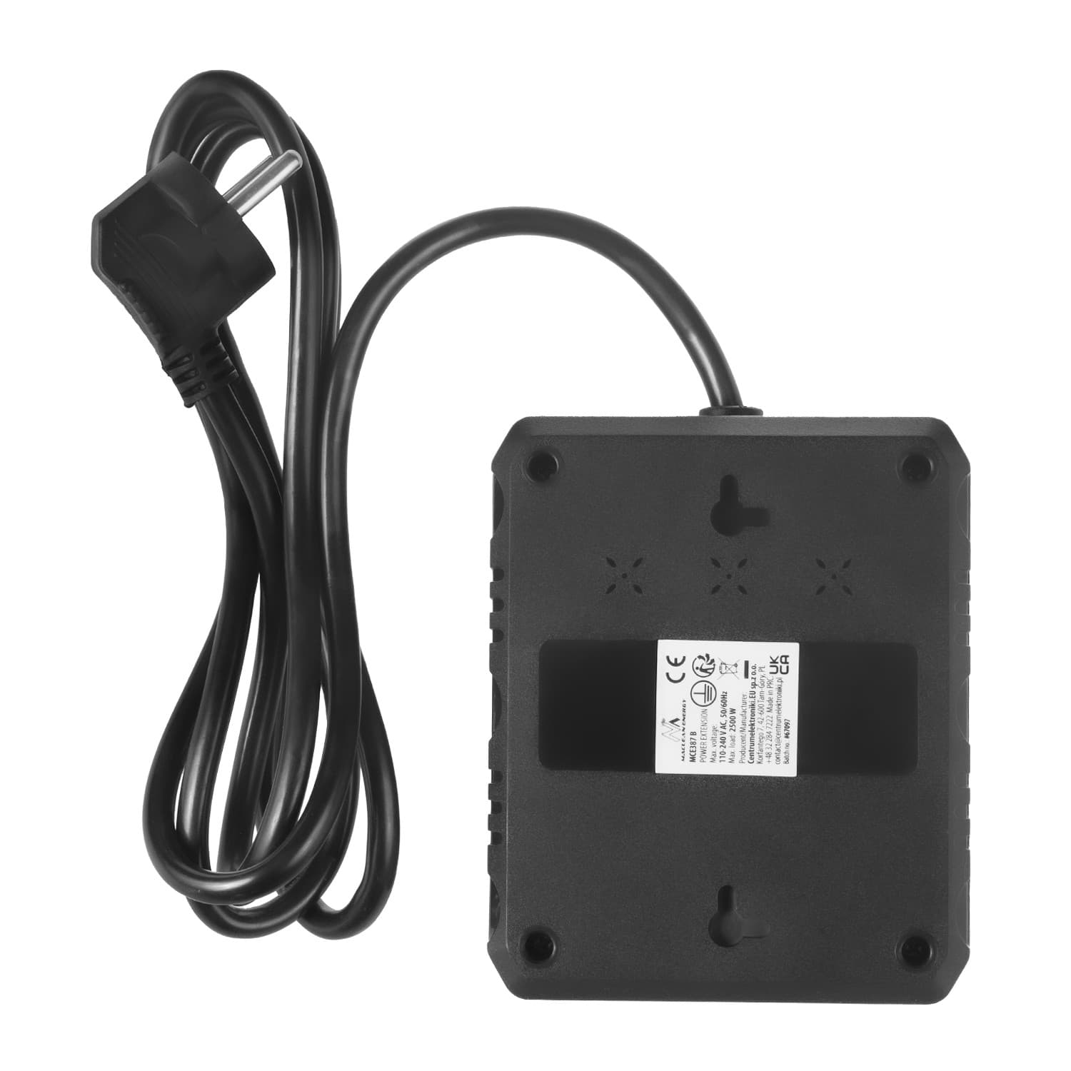 Maclean podaljšek 2x230V + 3xUSB, 1.5m, črna 3