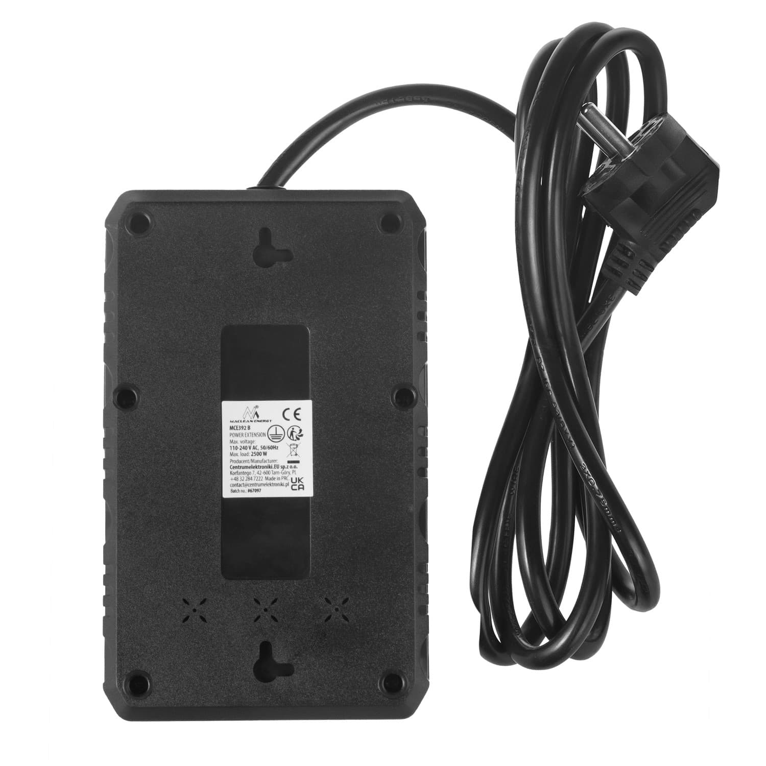 Podaljšek Maclean 4 vtičnice + 3xUSB, 1.5m, črn 3