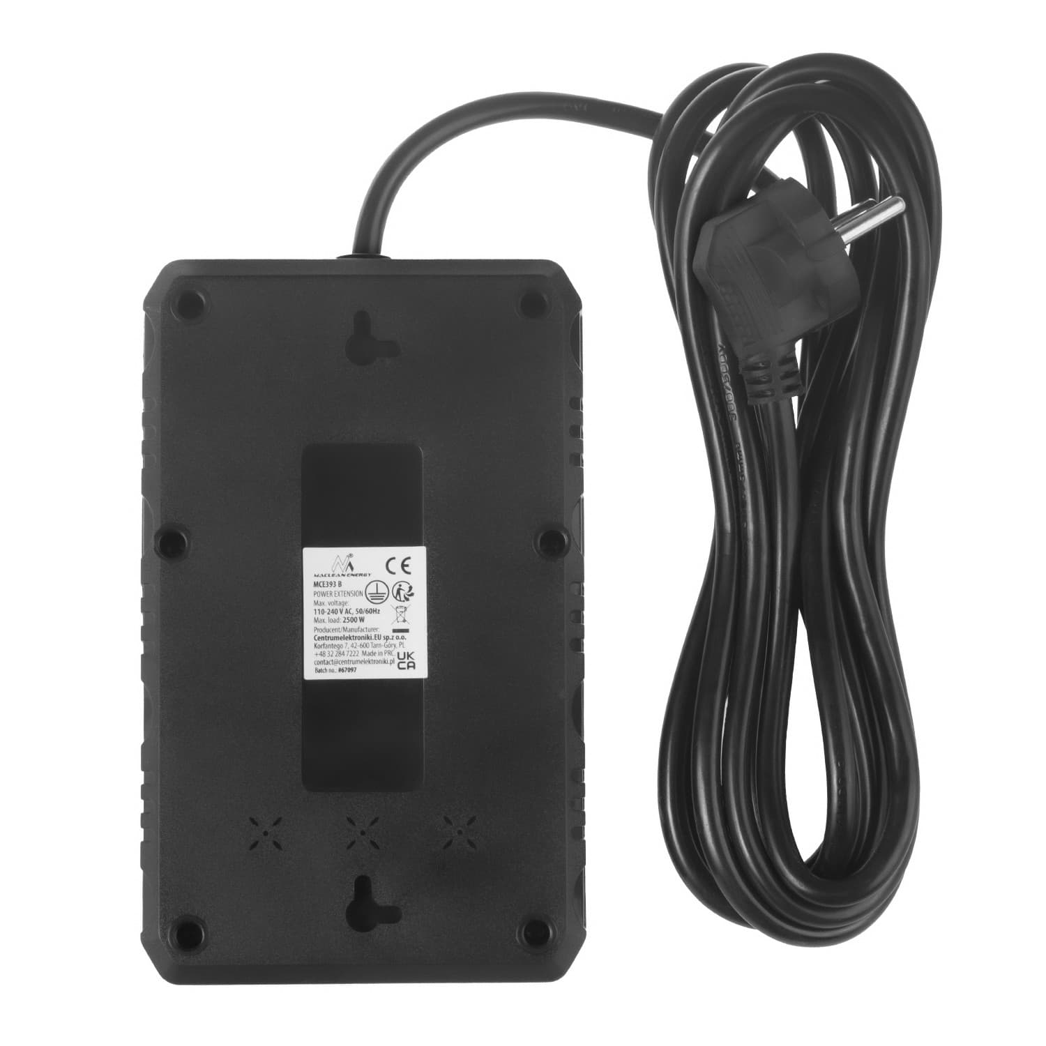 Maclean podaljšek 4x230V + 3xUSB, 3m, črna 3