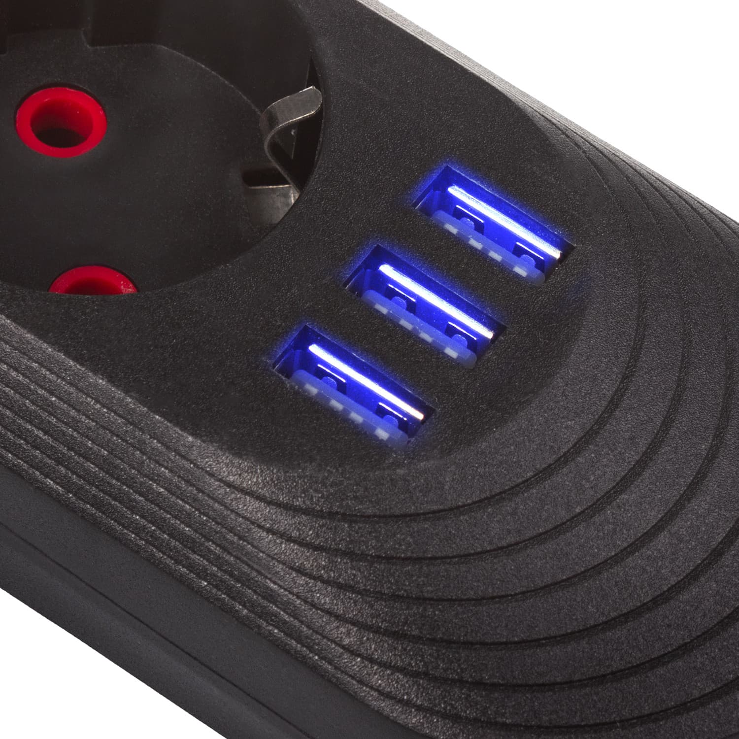 Maclean podaljšek 3x230V + 3xUSB, 1.5m, črna 5