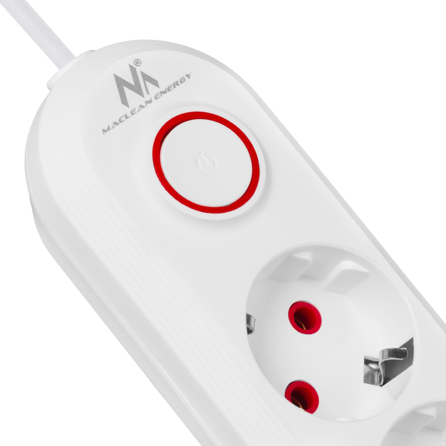 Podaljšek Maclean 5 vtičnic + 3xUSB, 1.5m, bel 5