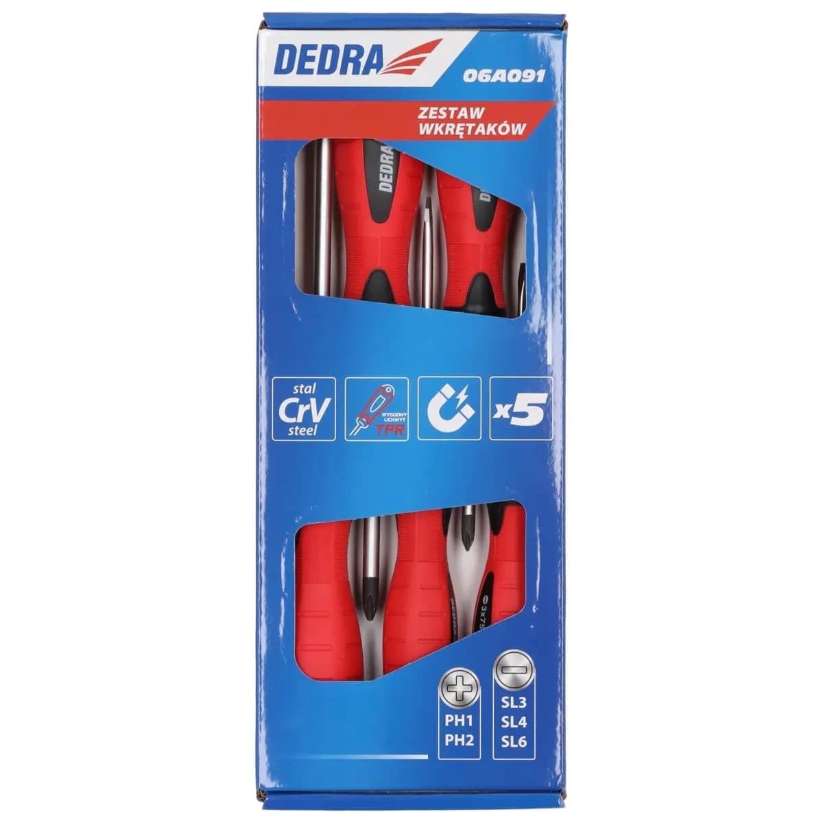 Dedra komplet 5 izvijačev, jeklo CrV 2