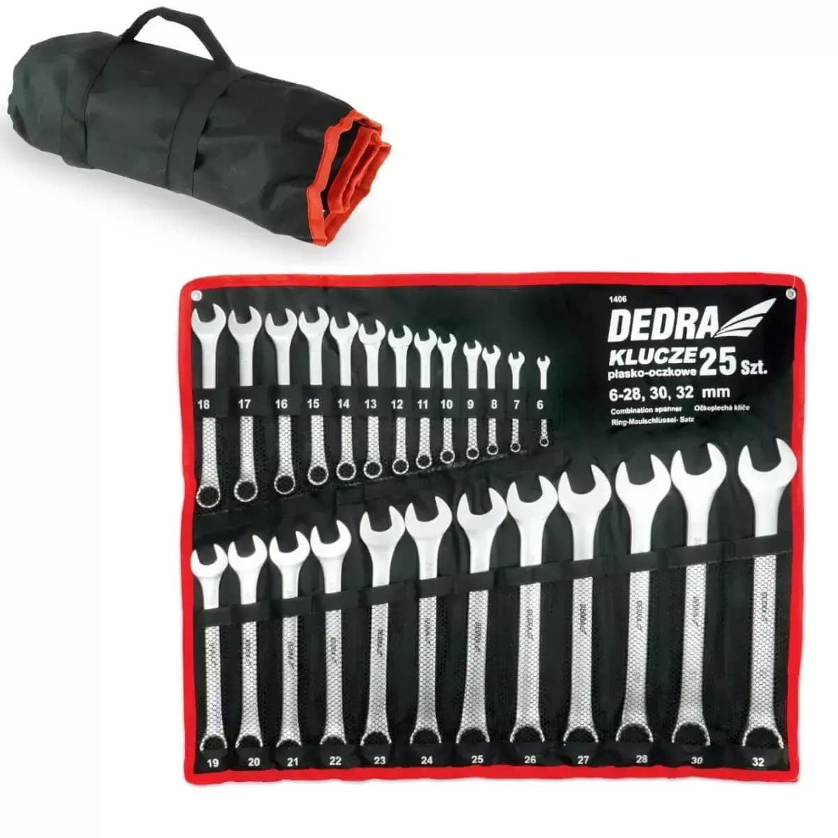Set 25 očnoploščatih ključev CrV 6-32 mm, Dedra