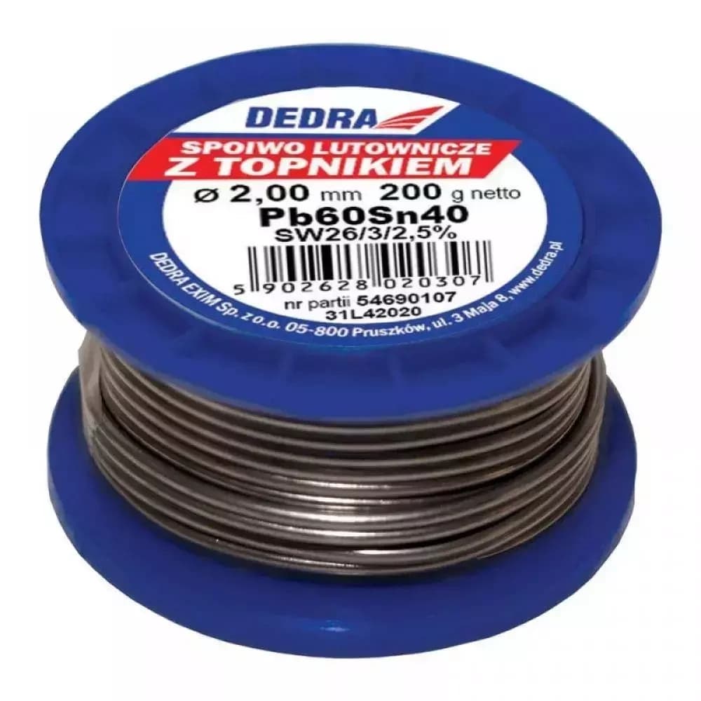 Dedra Spajkalna žica s topilcem, 2.0 mm, 200 g