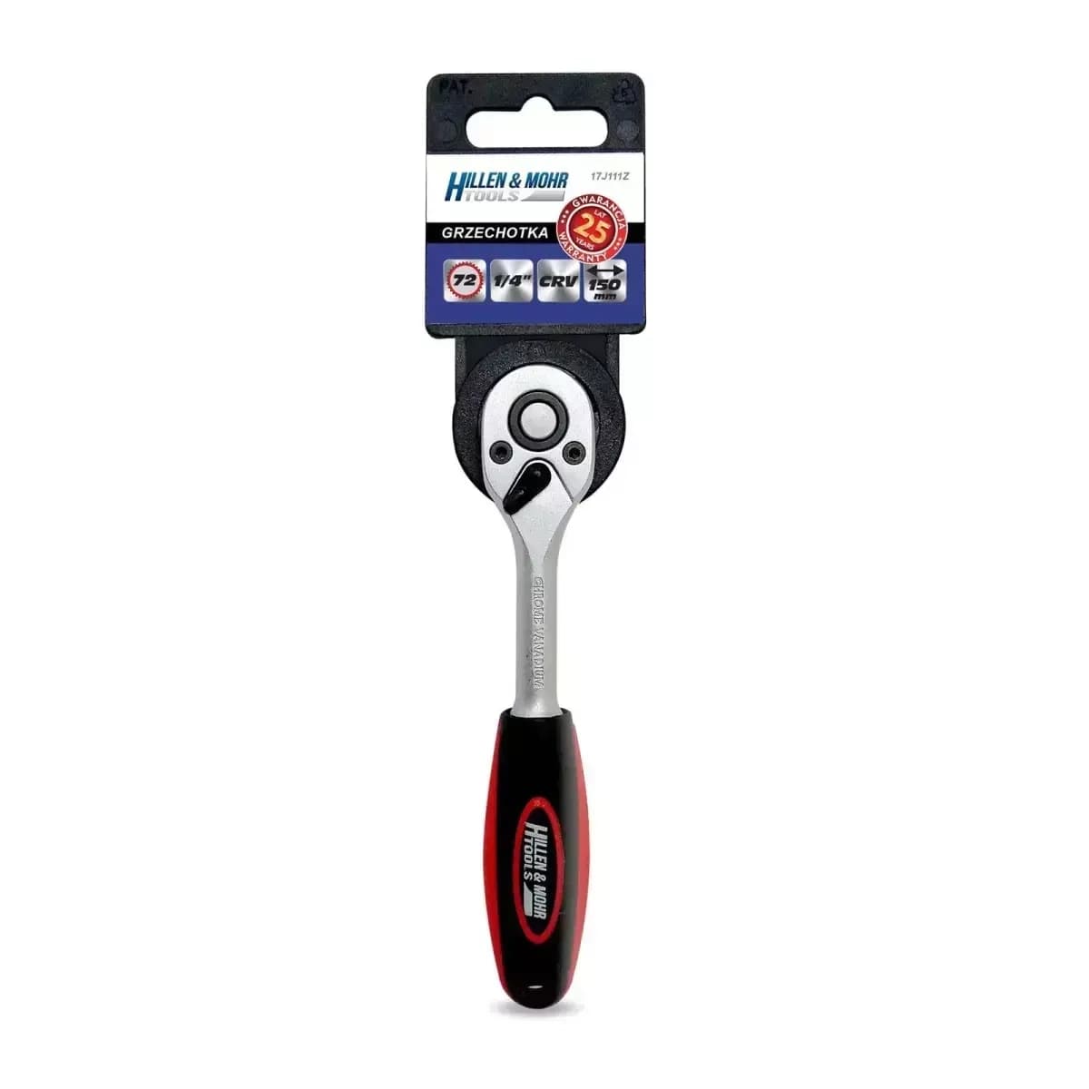 Dedra ročica 1/4" z 72 zobmi, 150 mm, CrV