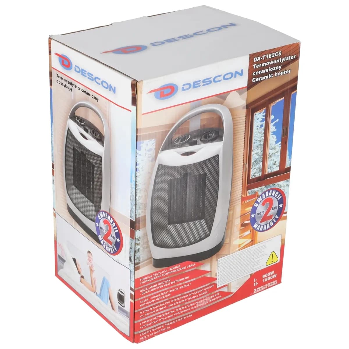 Dedra keramični grelnik z ventilatorjem 1800W, z oscilacijo 4