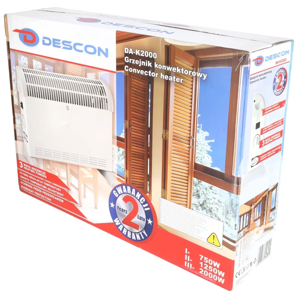 Dedra konvektorski grelnik 2000W, brez ventilatorja 2